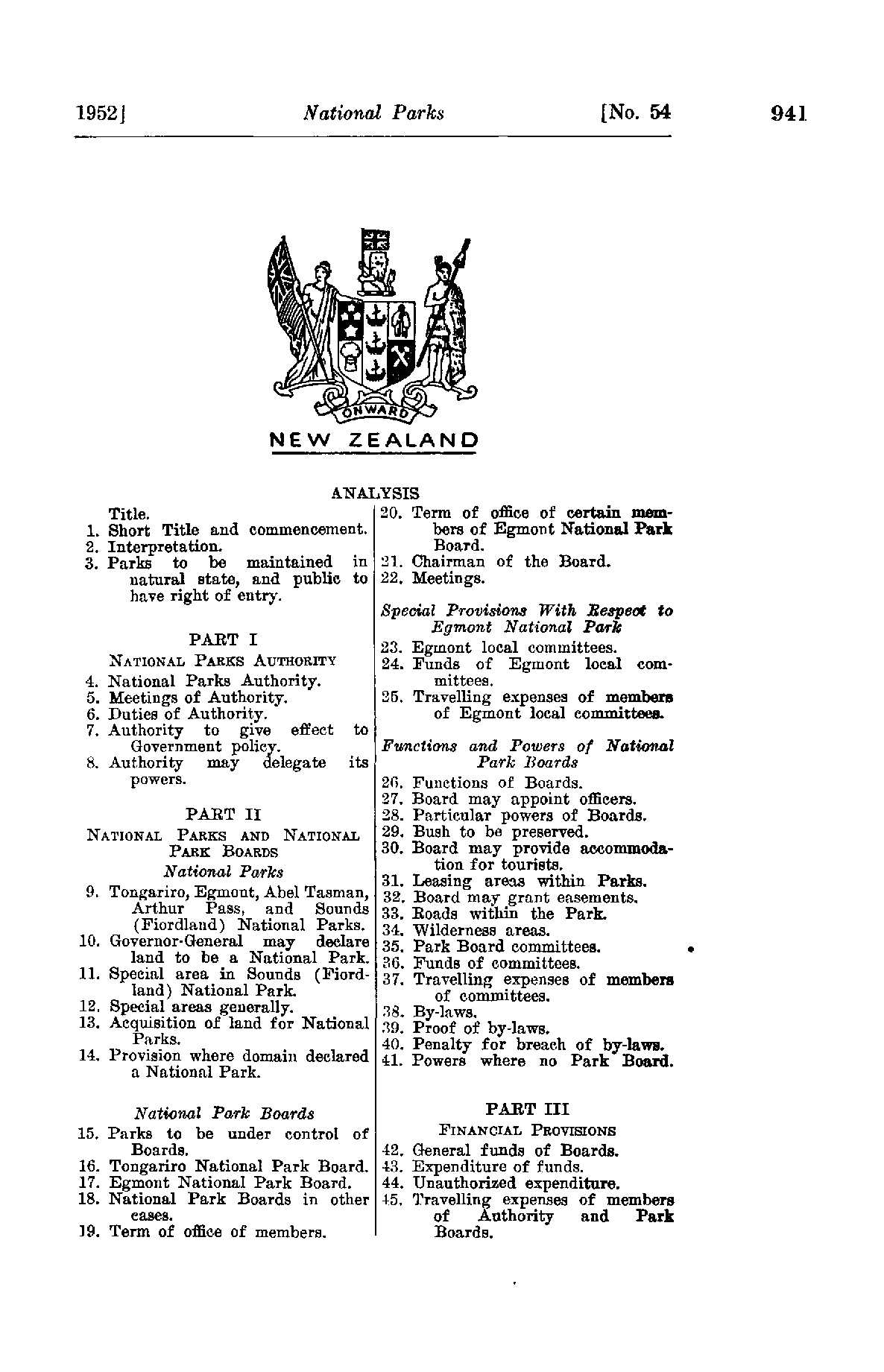 National Parks Act 1952