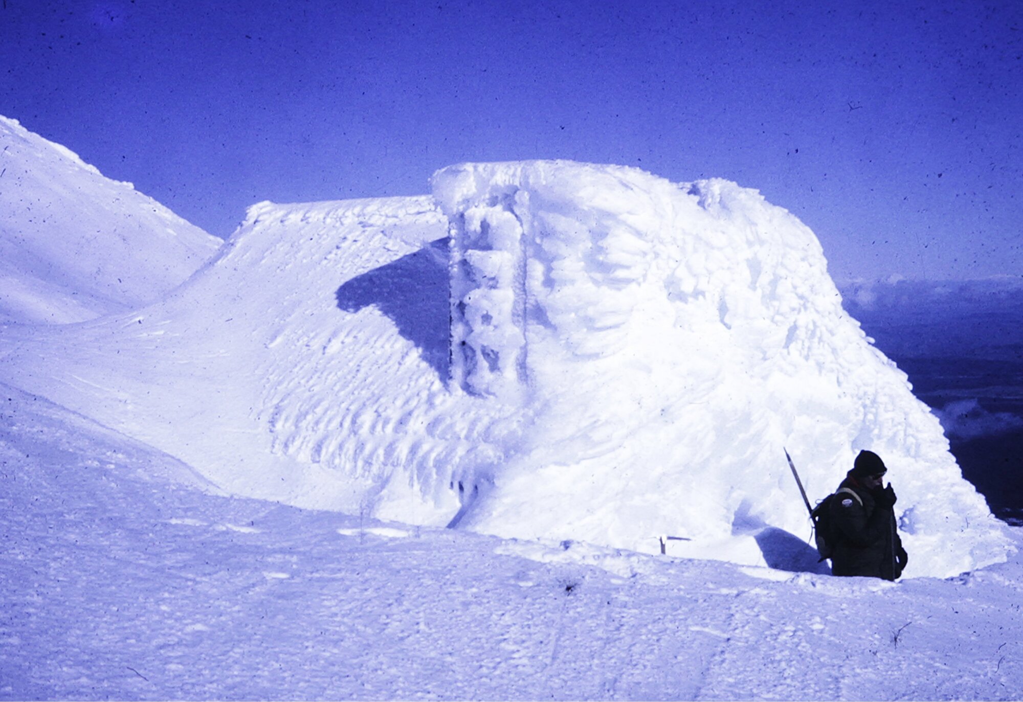Dome shelter in winter, Mount Ruapehu