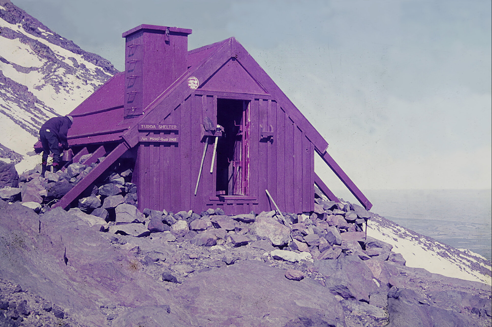 Dome Shelter in summer, Turoa, Mount Ruapehu