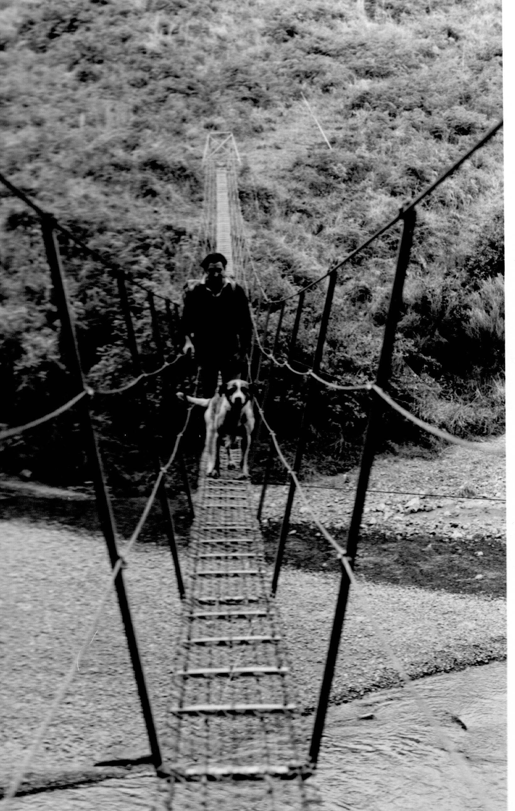 Arthur Taylor on swing bridge