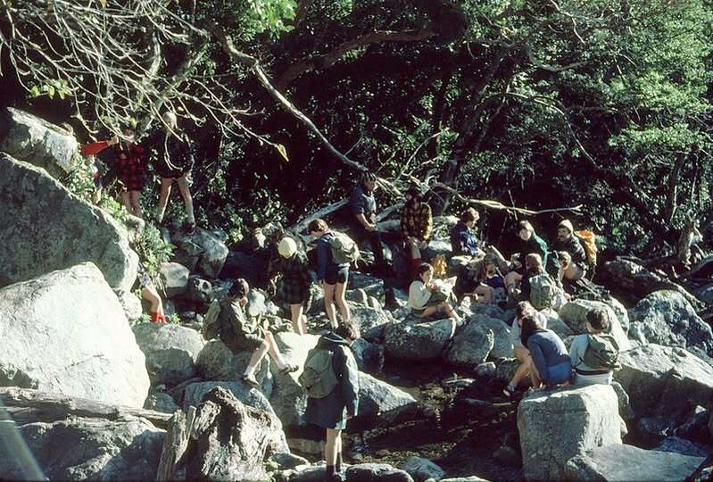 School group at Deep Cove, Fiordland National Park