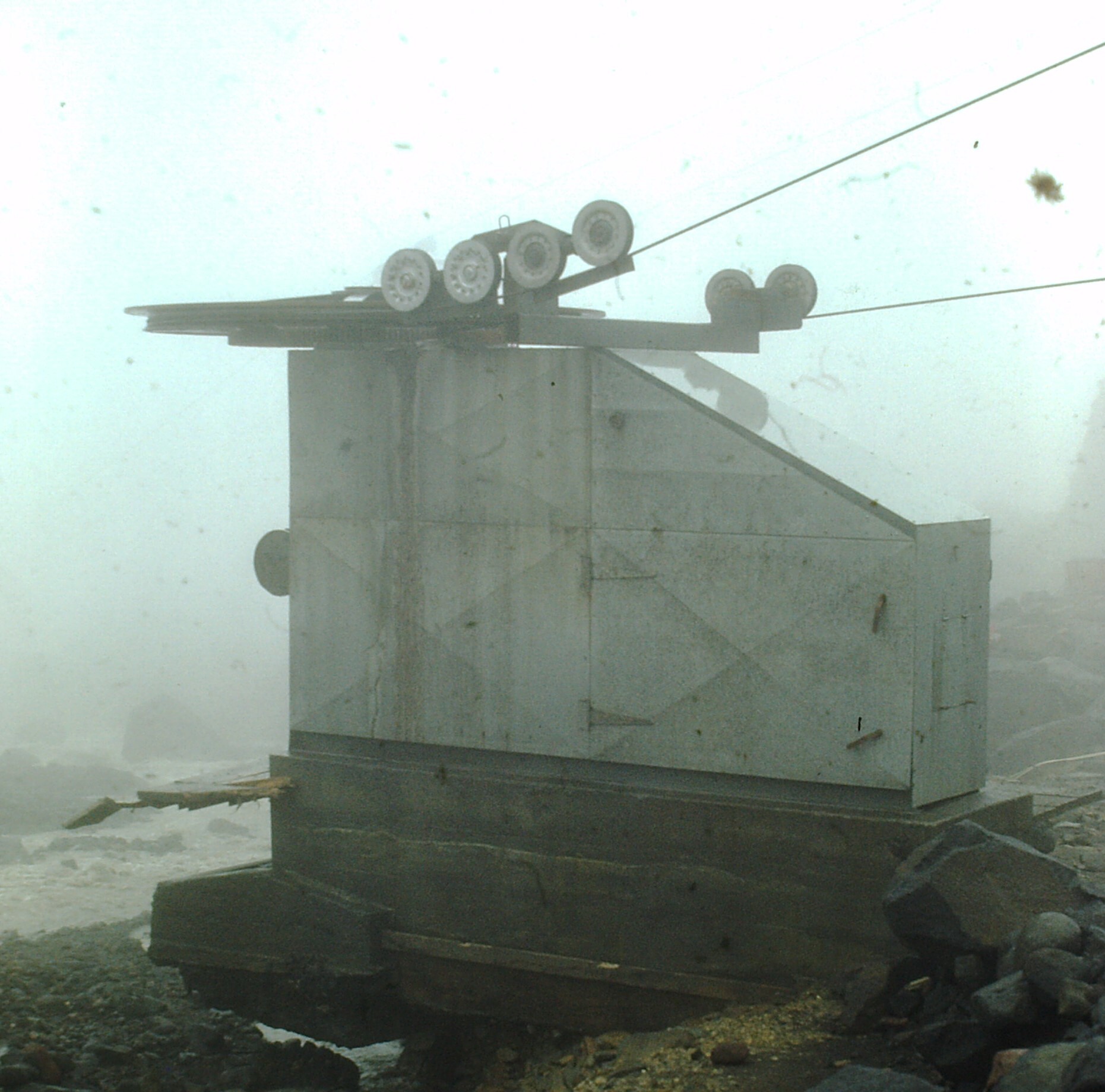Staircase T Bar damage May 1975 eruption at Mt Ruapehu