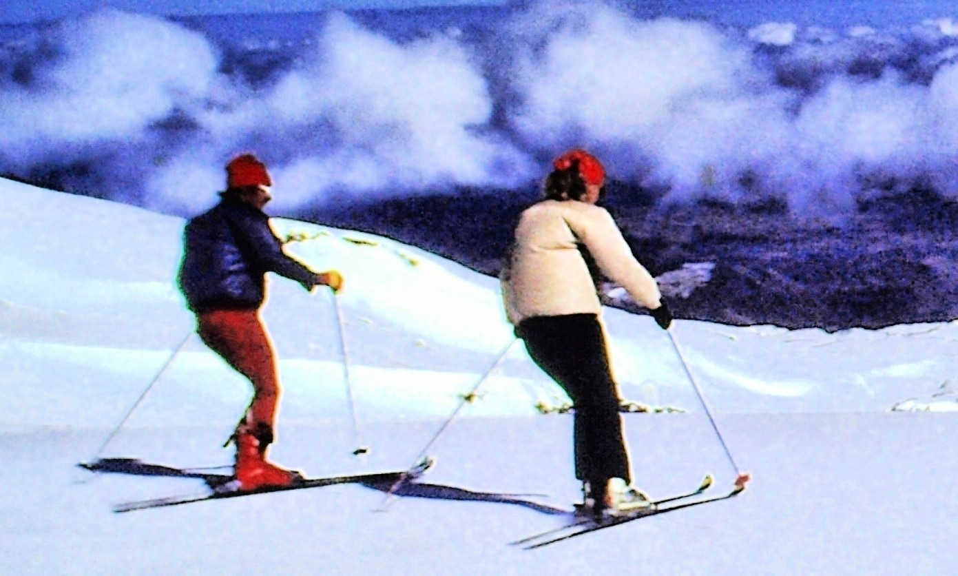 Publicity shot - skiing on Mt Ruapehu