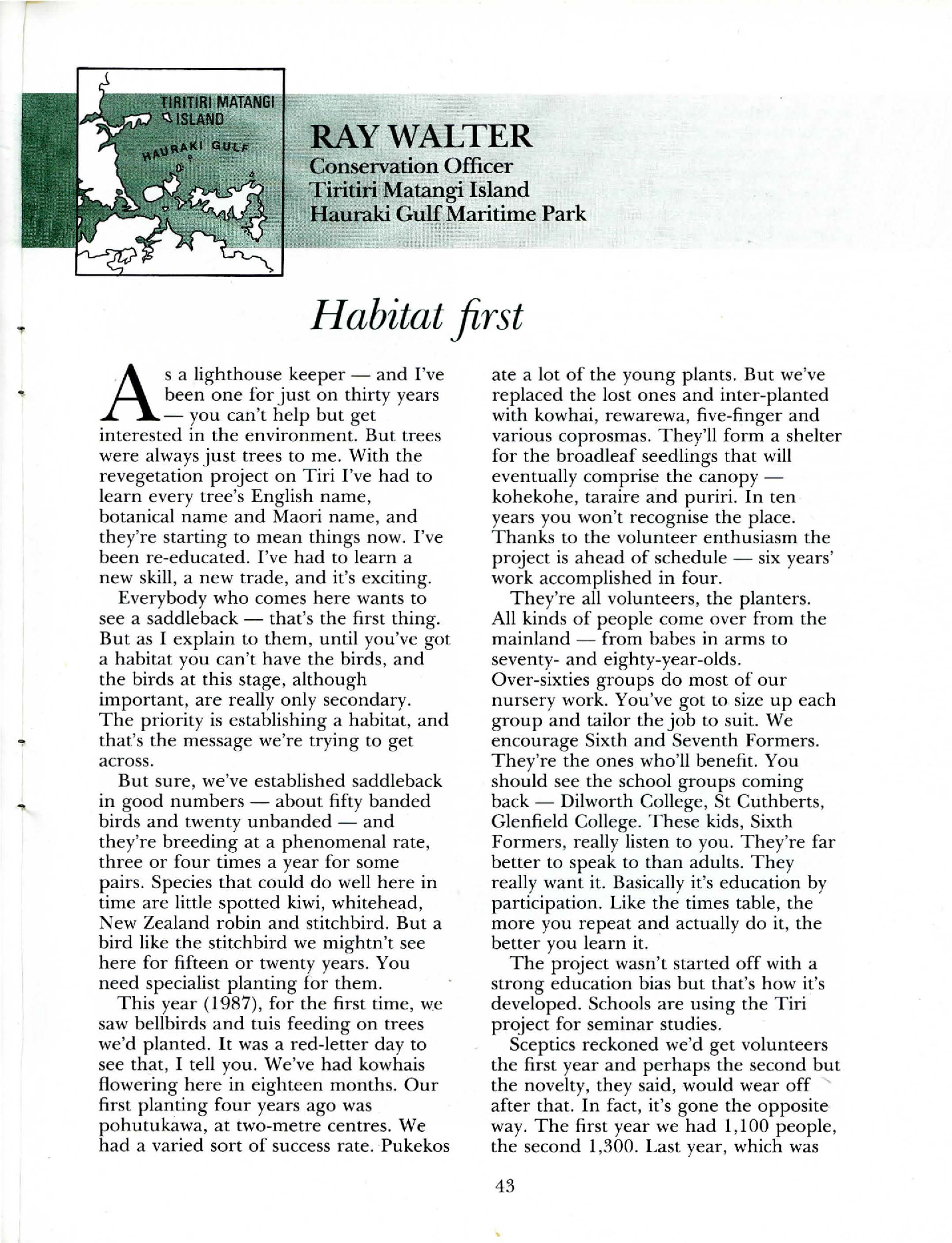 Ray Walter - Conservation Conversations 1988