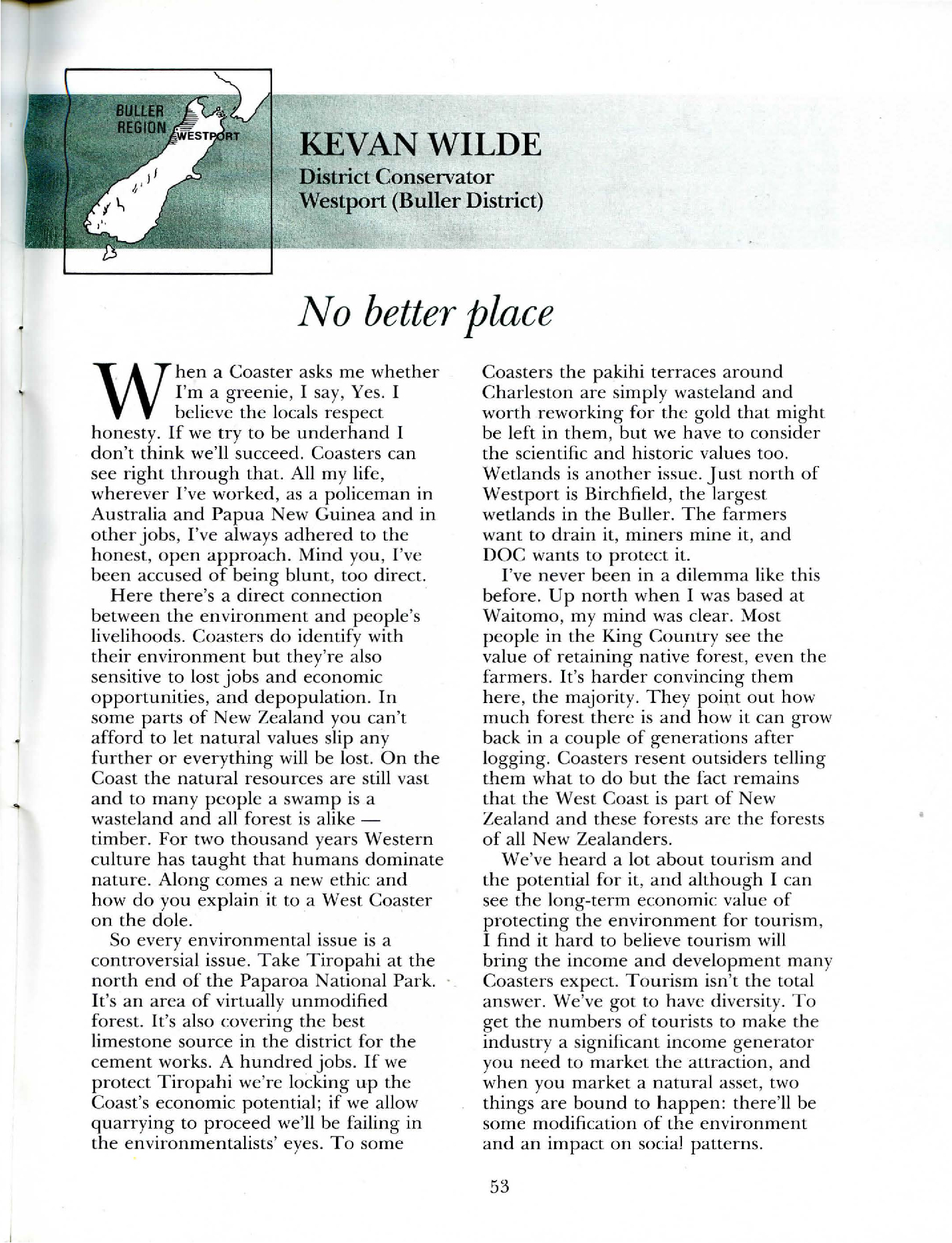 Kevan Wilde - Conservation Conversations 1988