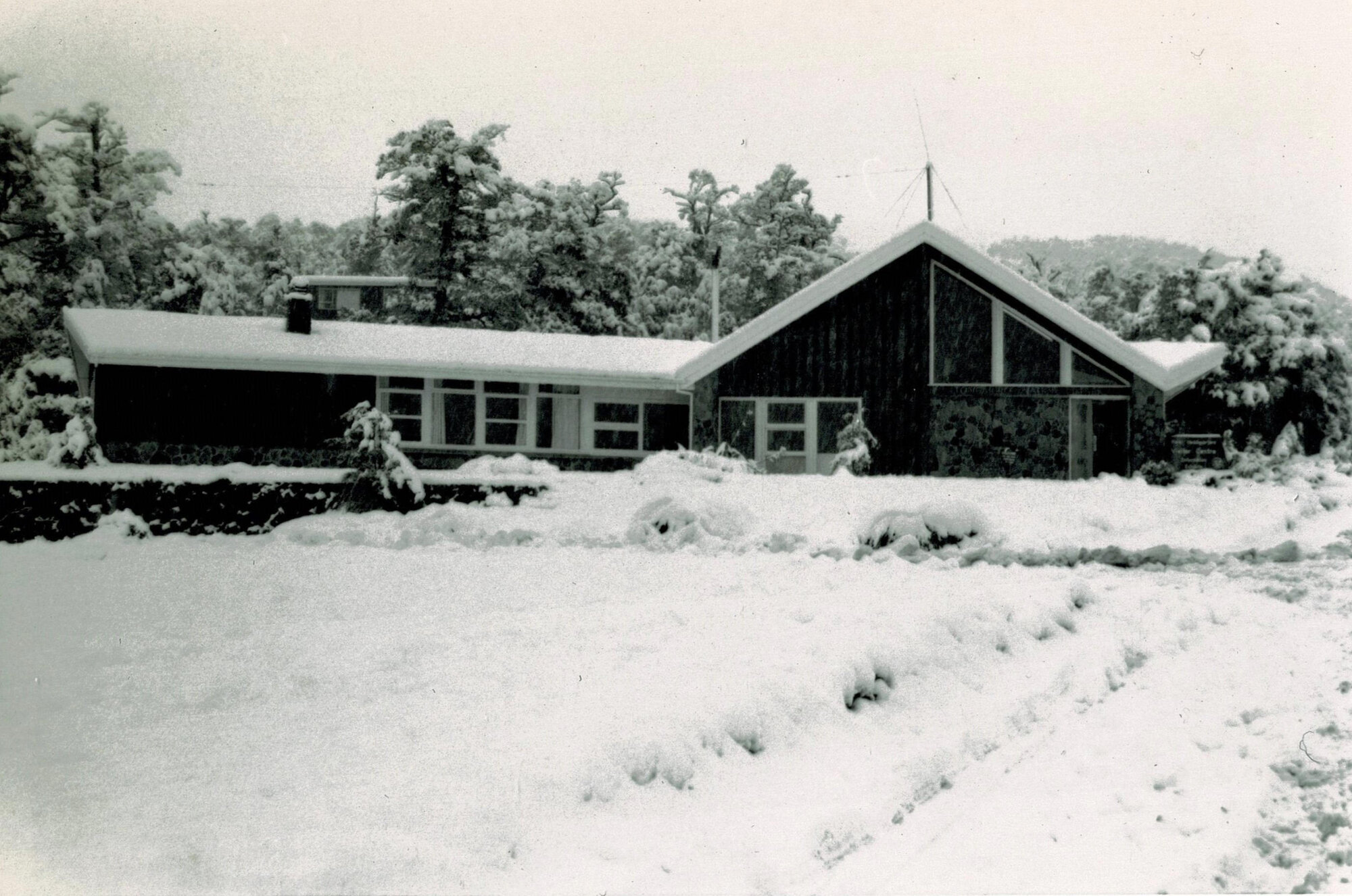 Tongariro Park Headquarters in winter