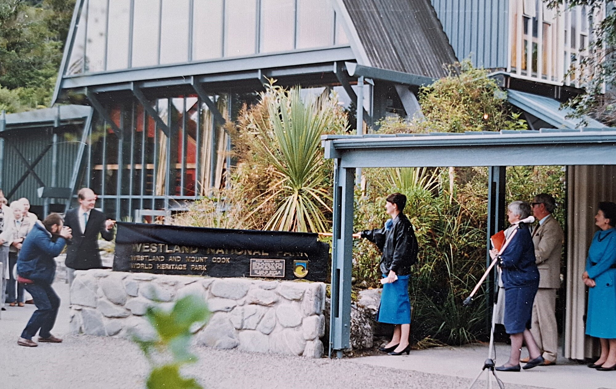 Minister of Conservation Helen Clark at Franz Josef 