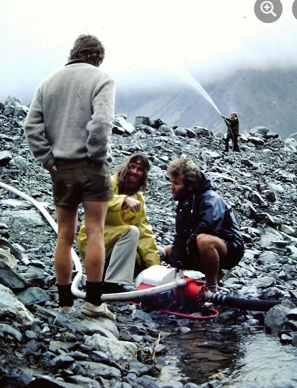 Fire fighting practice: Aoraki Mount Cook National Park 1972
