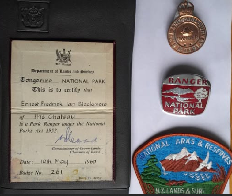 Ian Blackmore's warrant and badges, 1960 - 1970s