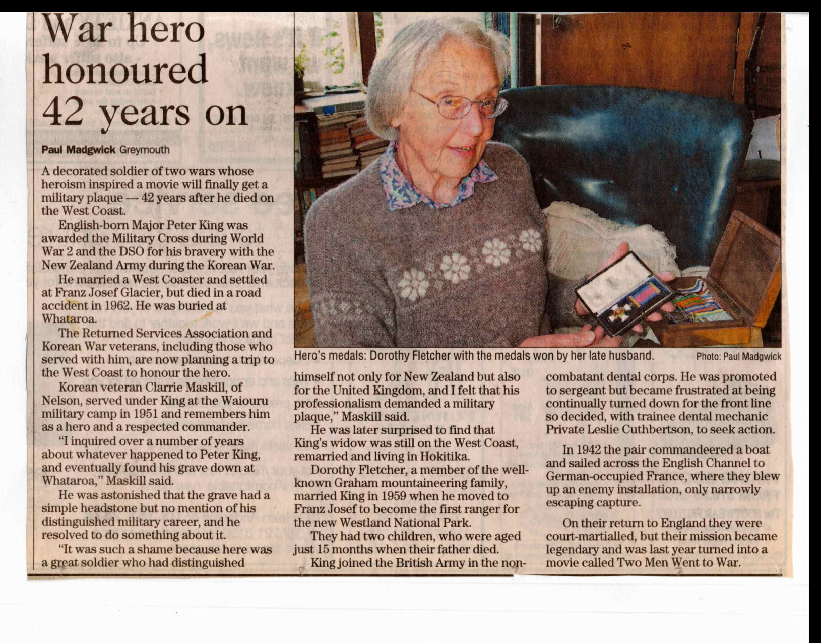 Peter King - war hero