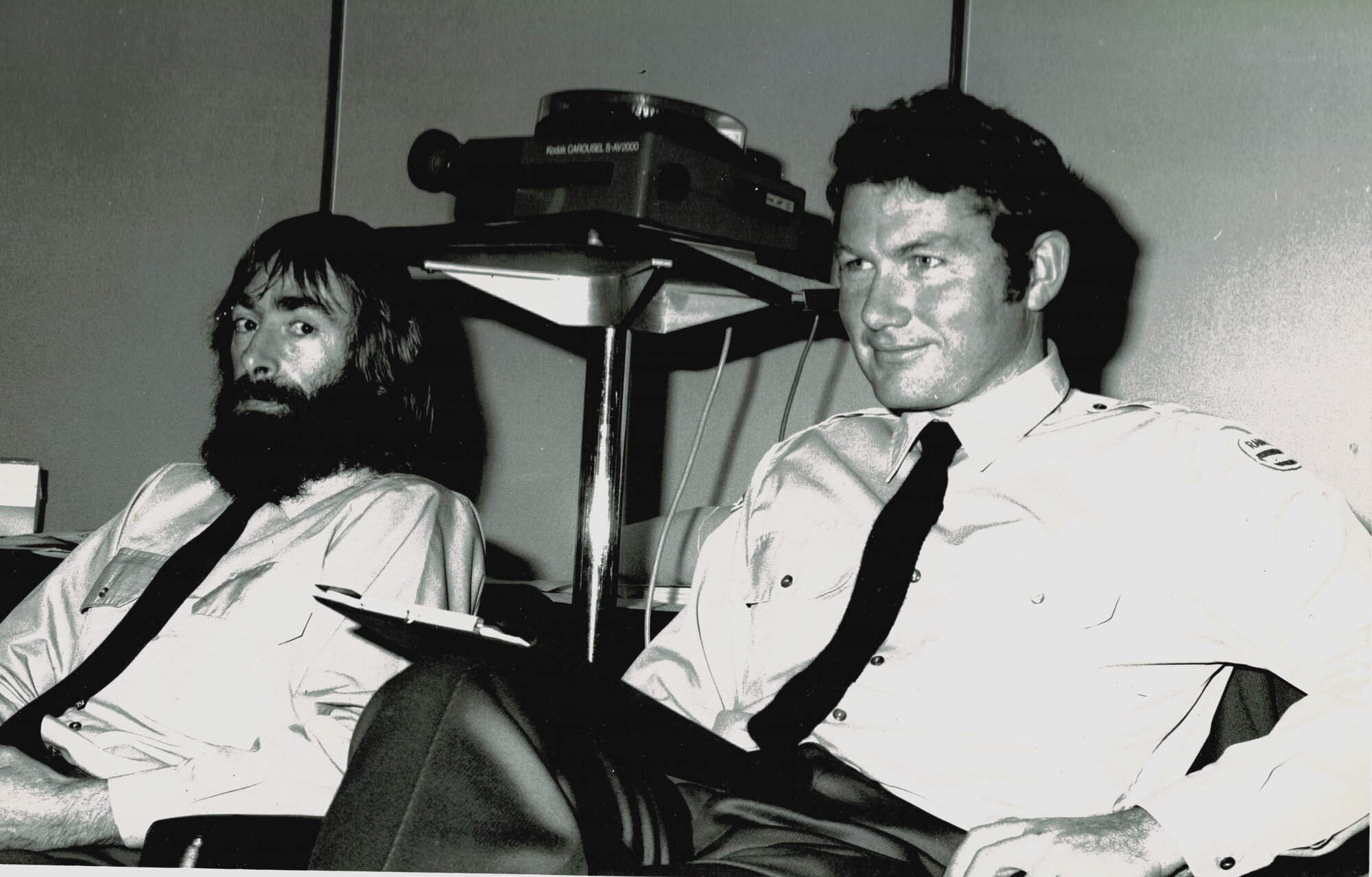 Geoff Rennison and Rex Mossman at Chief Rangers Conference 1977