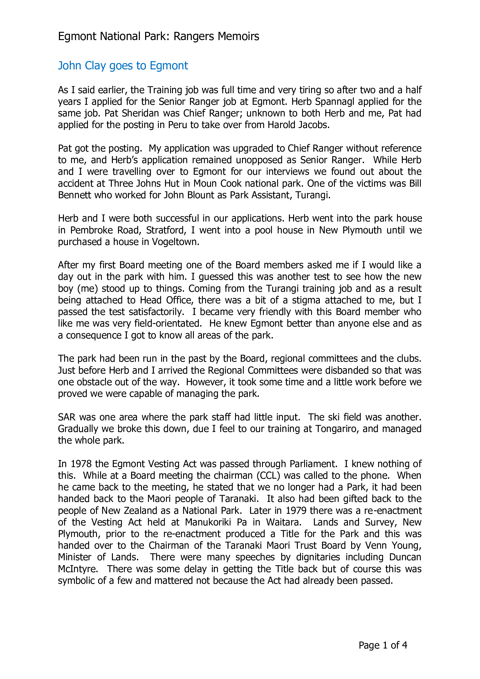 John Clay goes to Egmont