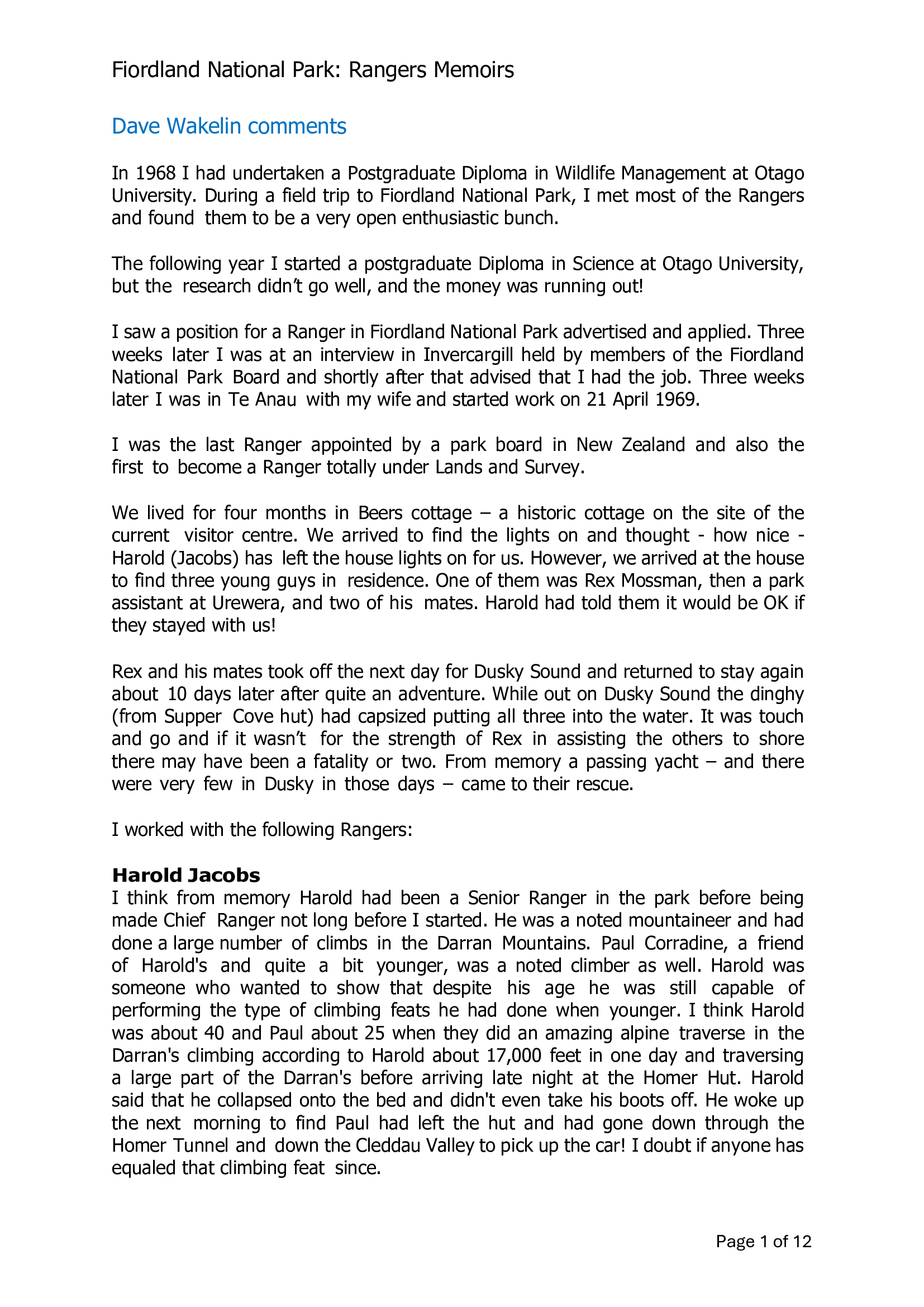 Dave Wakelin comments