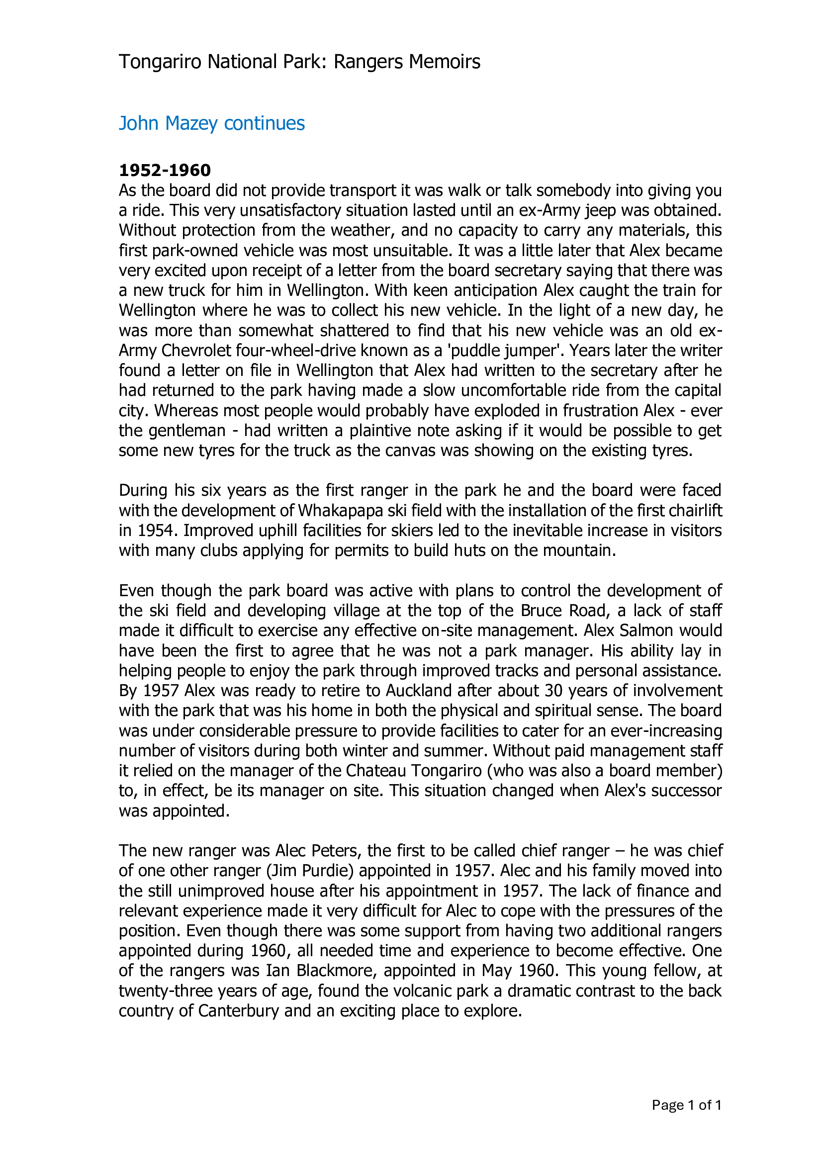 John Mazey continues