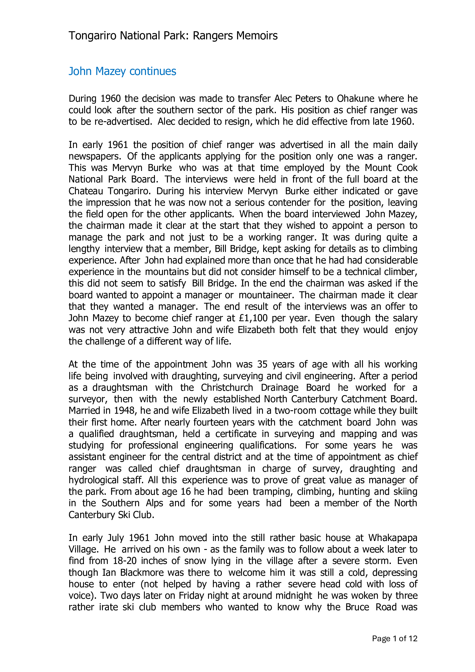 John Mazey continues