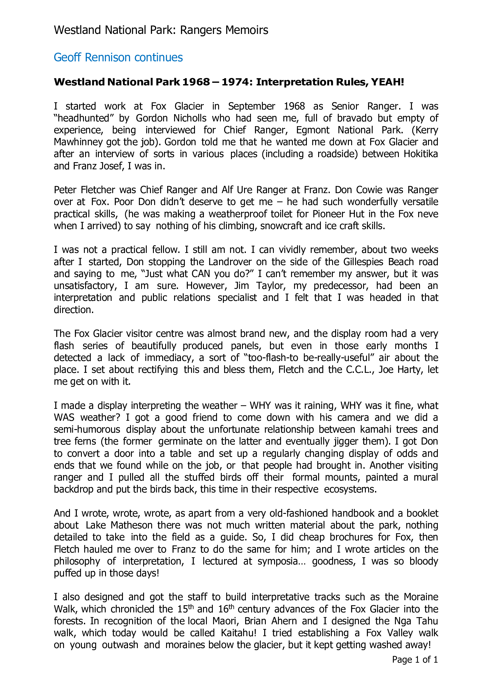 Geoff Rennison continues