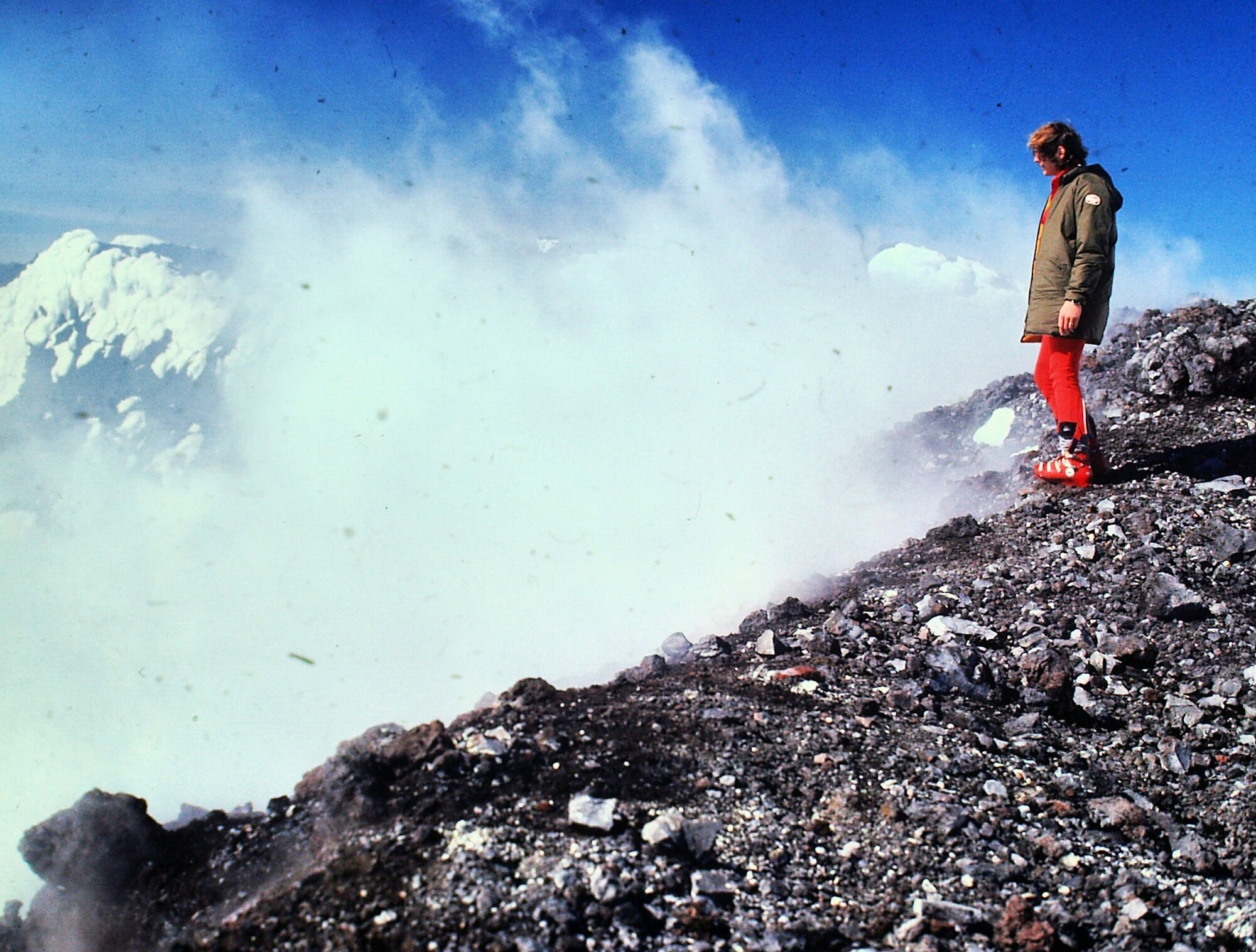 Ranger at Ngauruhoe crater 1975
