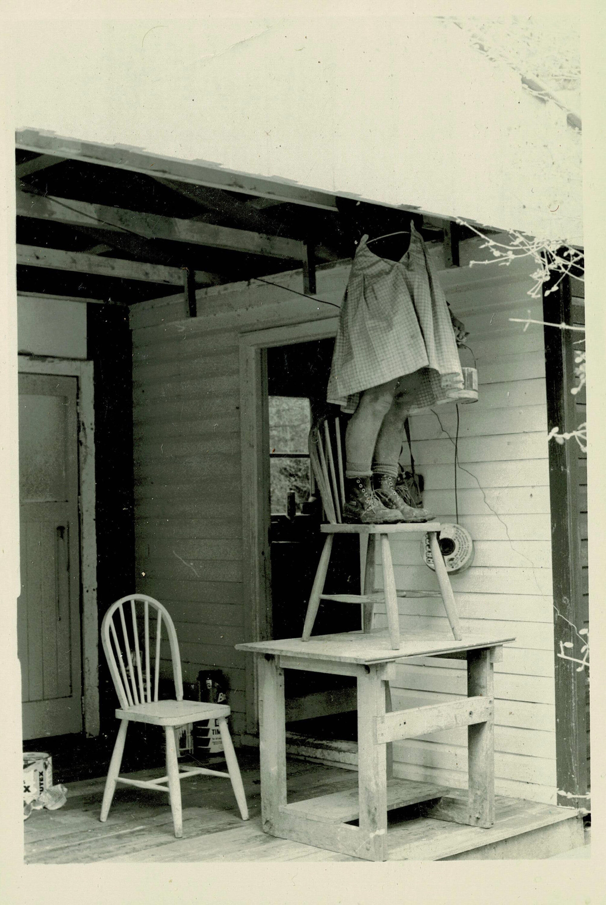  Arthur Taylor painting ranger base in Waimana Valley: Te Urewera National Park1968