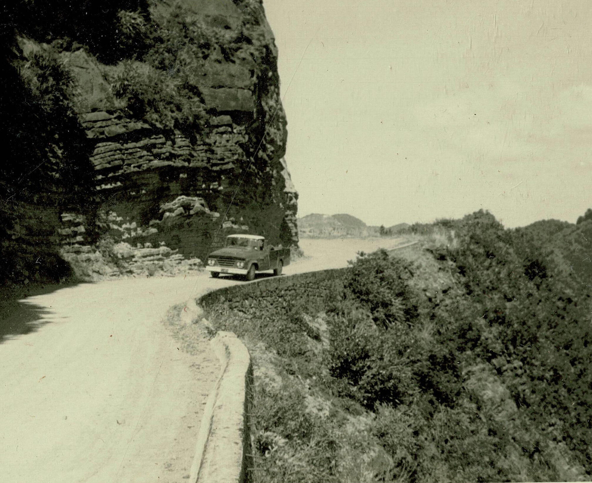 Park truck on Hoporuahine Bluff - Te Urewera National Park1967