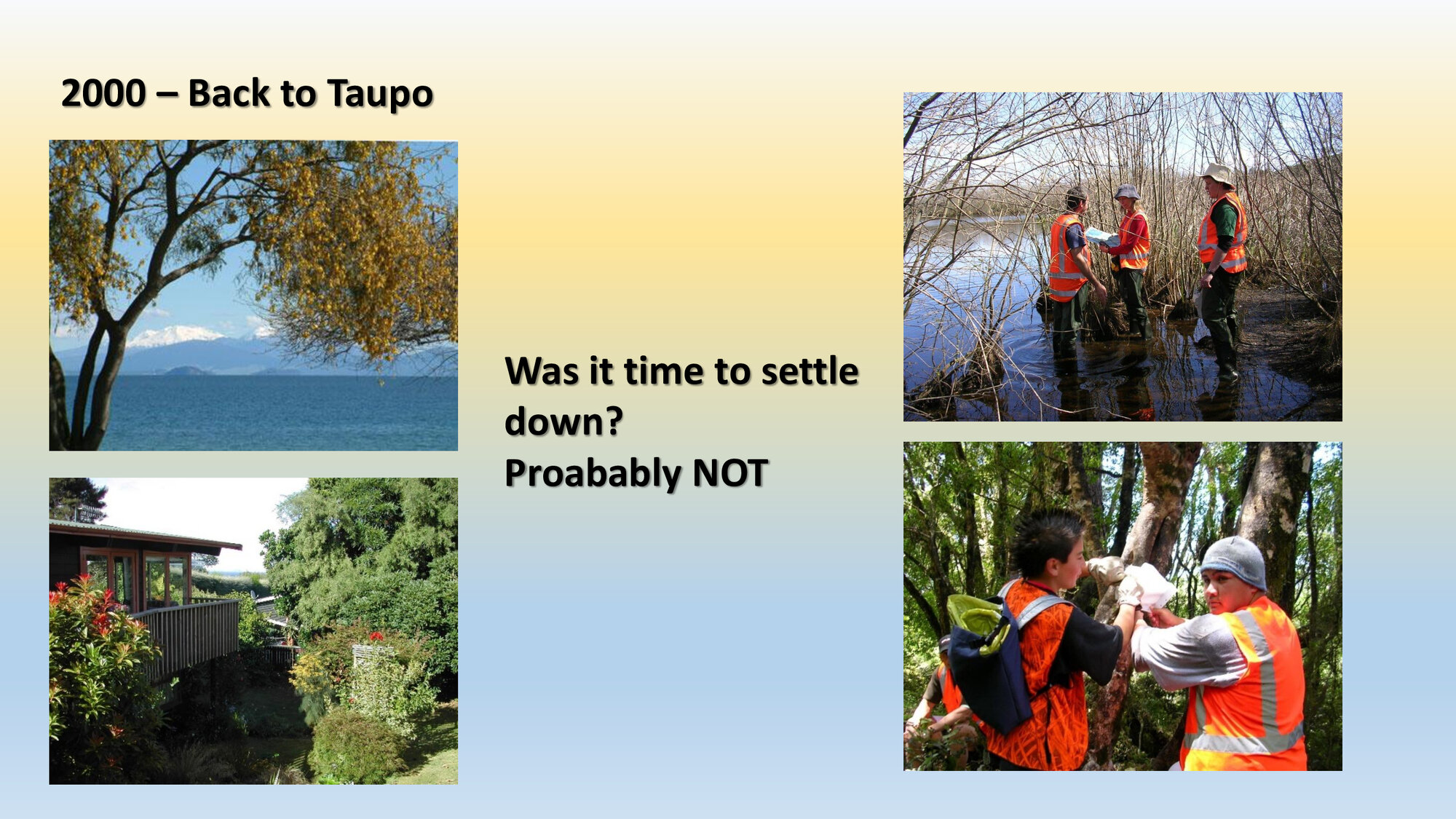 "Our Conservation Journey": Back to Taupo 2000