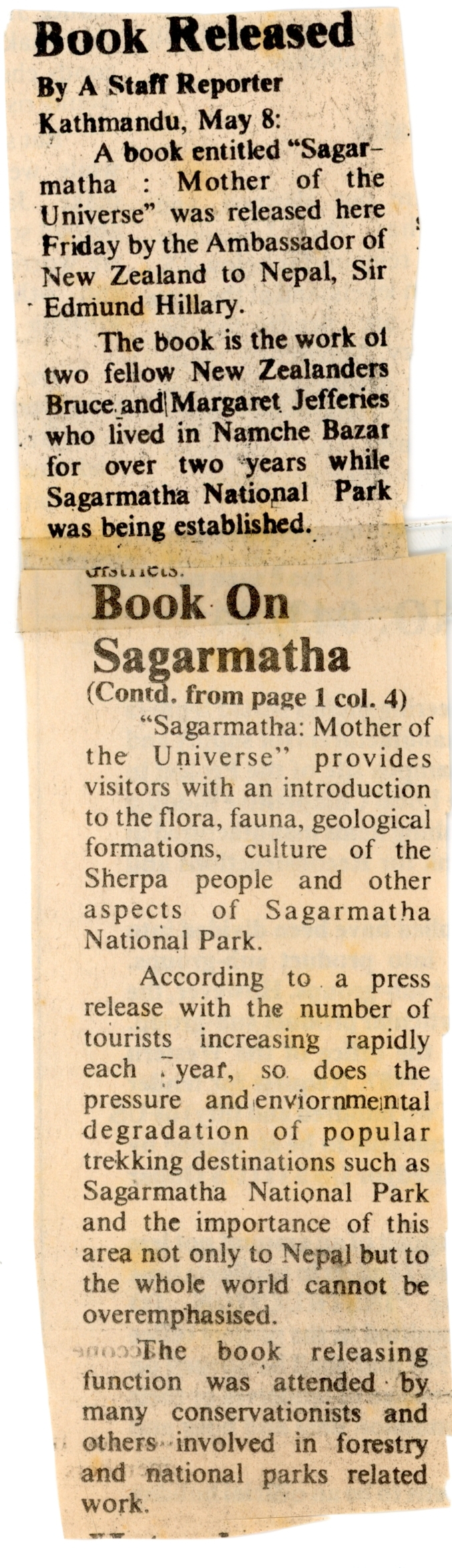 Book release: Sagarmatha-Mother of the Universe