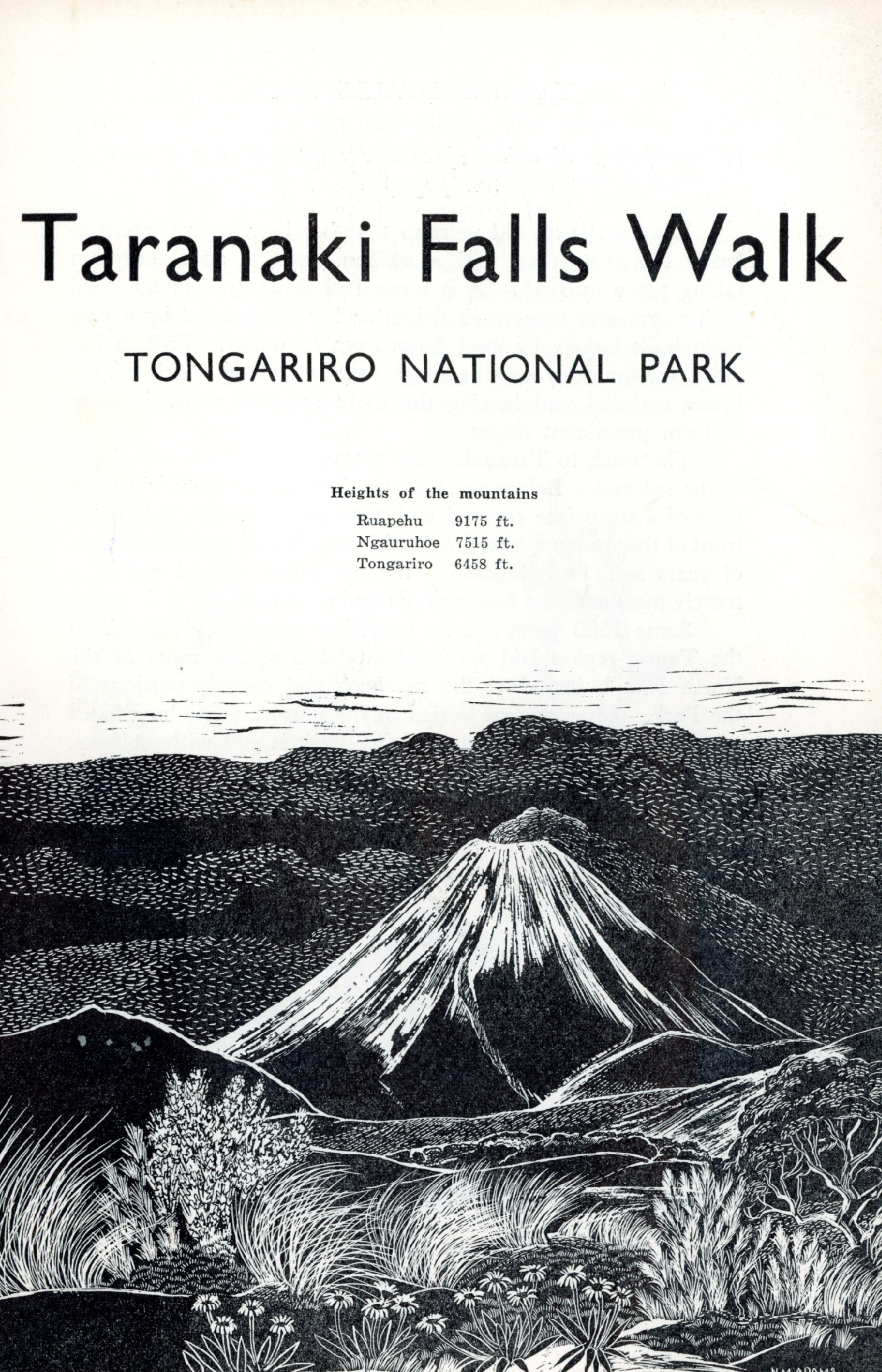 Taranaki Falls Walk brochure 1964