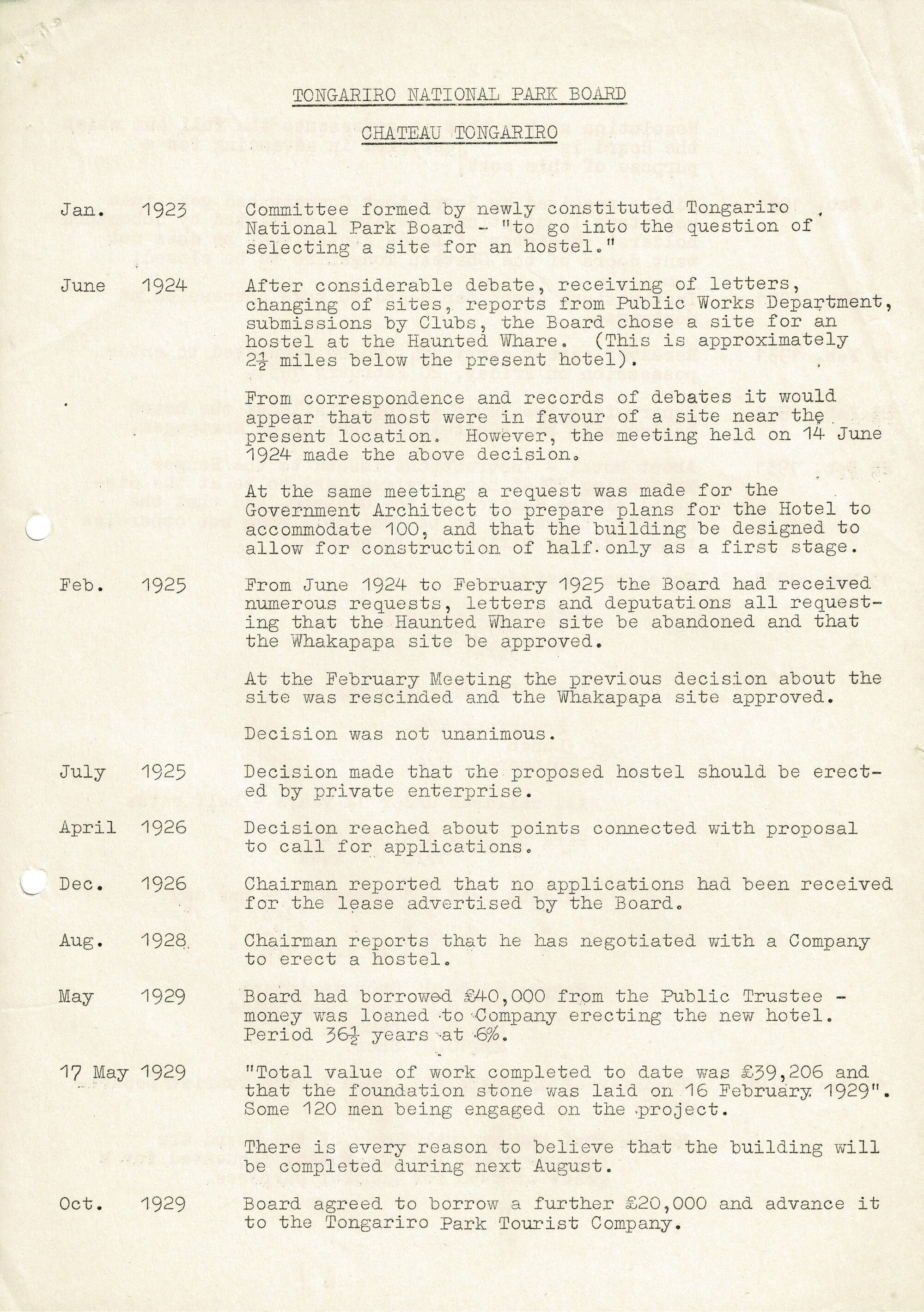 John Mazey's TNP Chateau 1923-1956 history