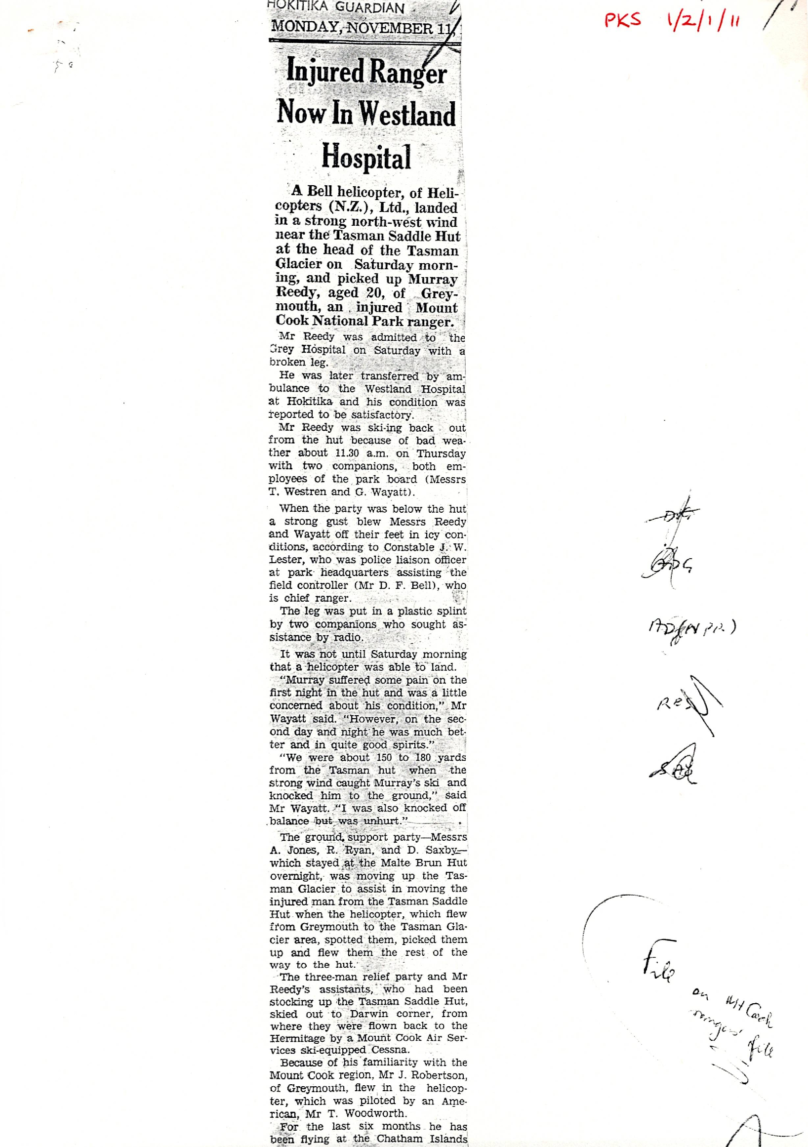 Injured Ranger now in Westland Hospital