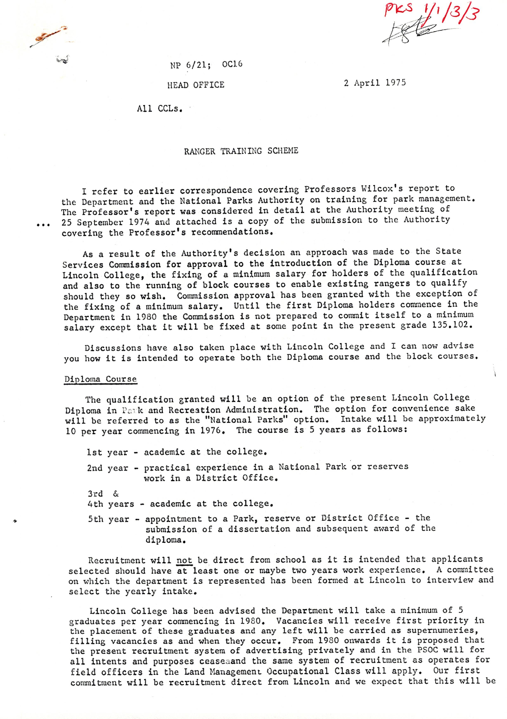 Ranger Training Scheme