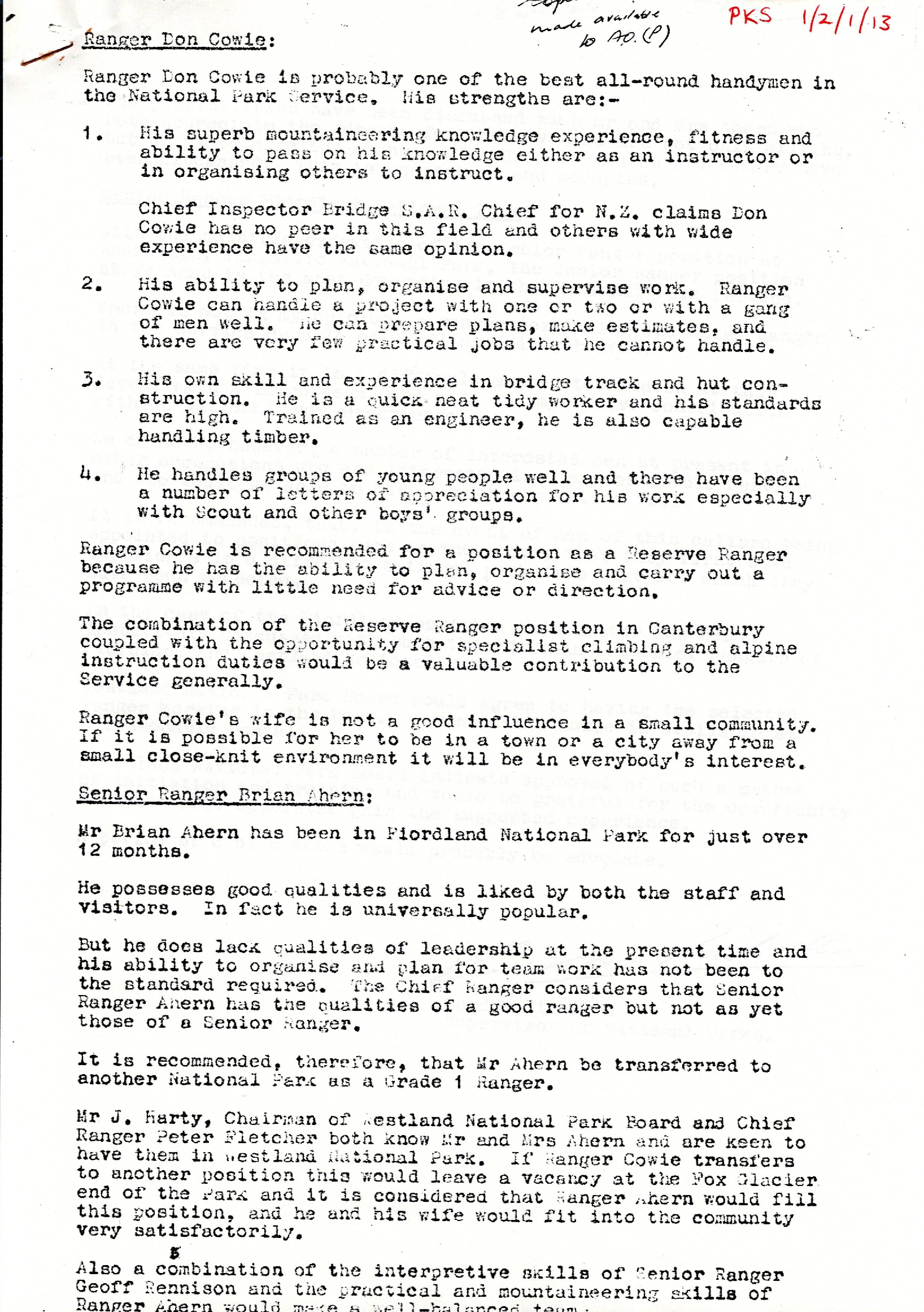 Ranger Don Cowie and Senior Ranger Brian Ahern - Fiordland 