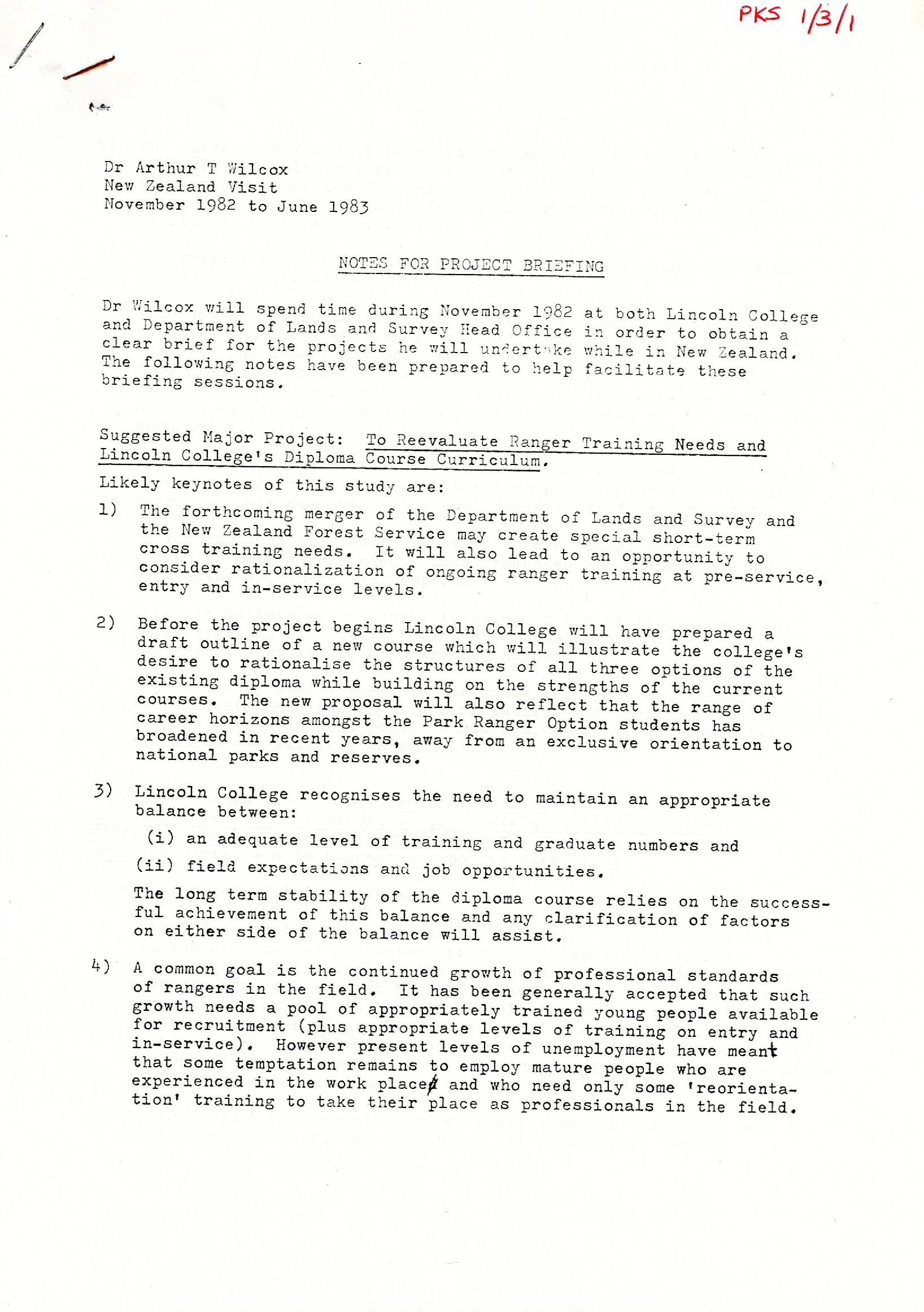 Notes for Project Briefing