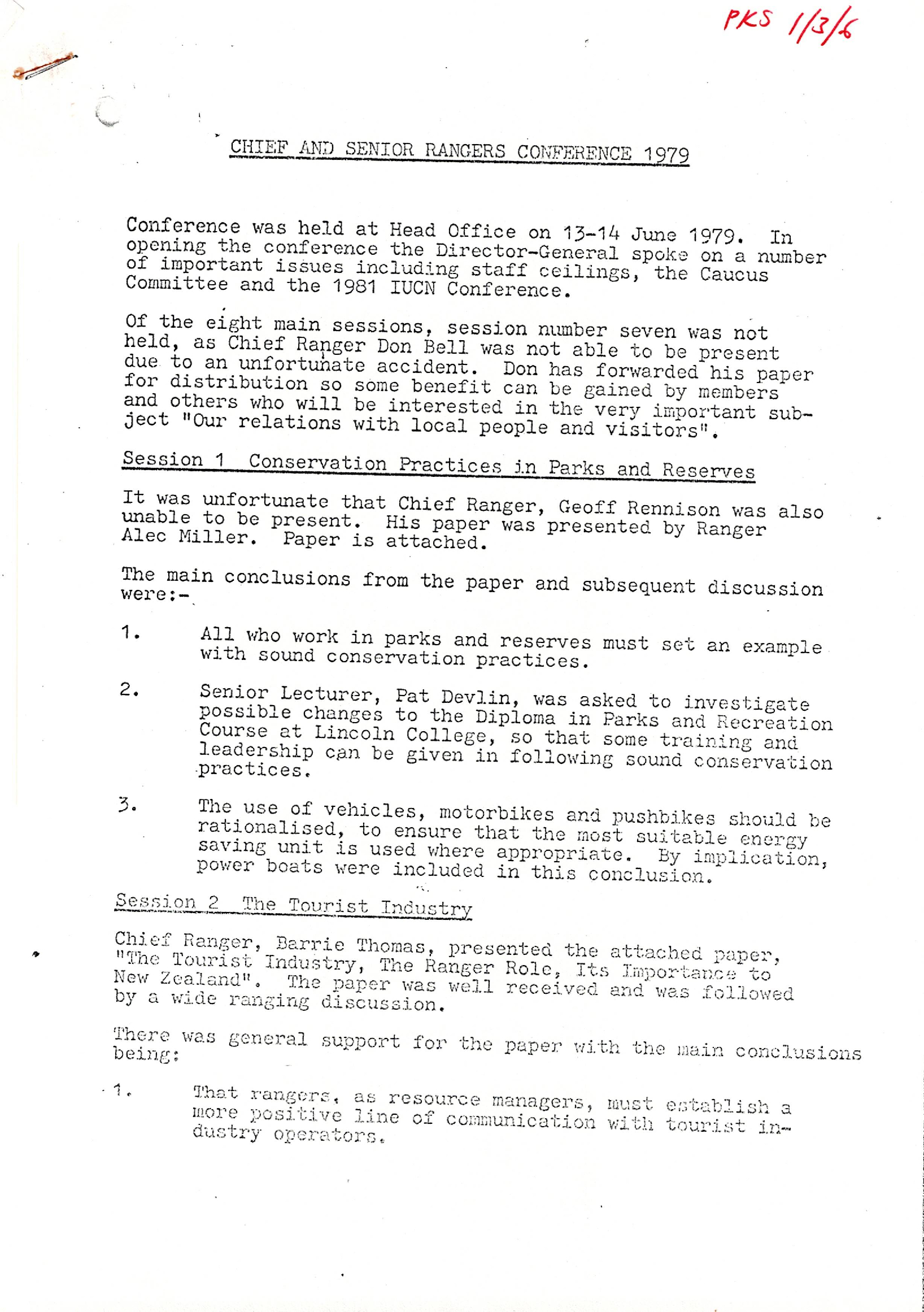 Chief and Senior Rangers Conference 