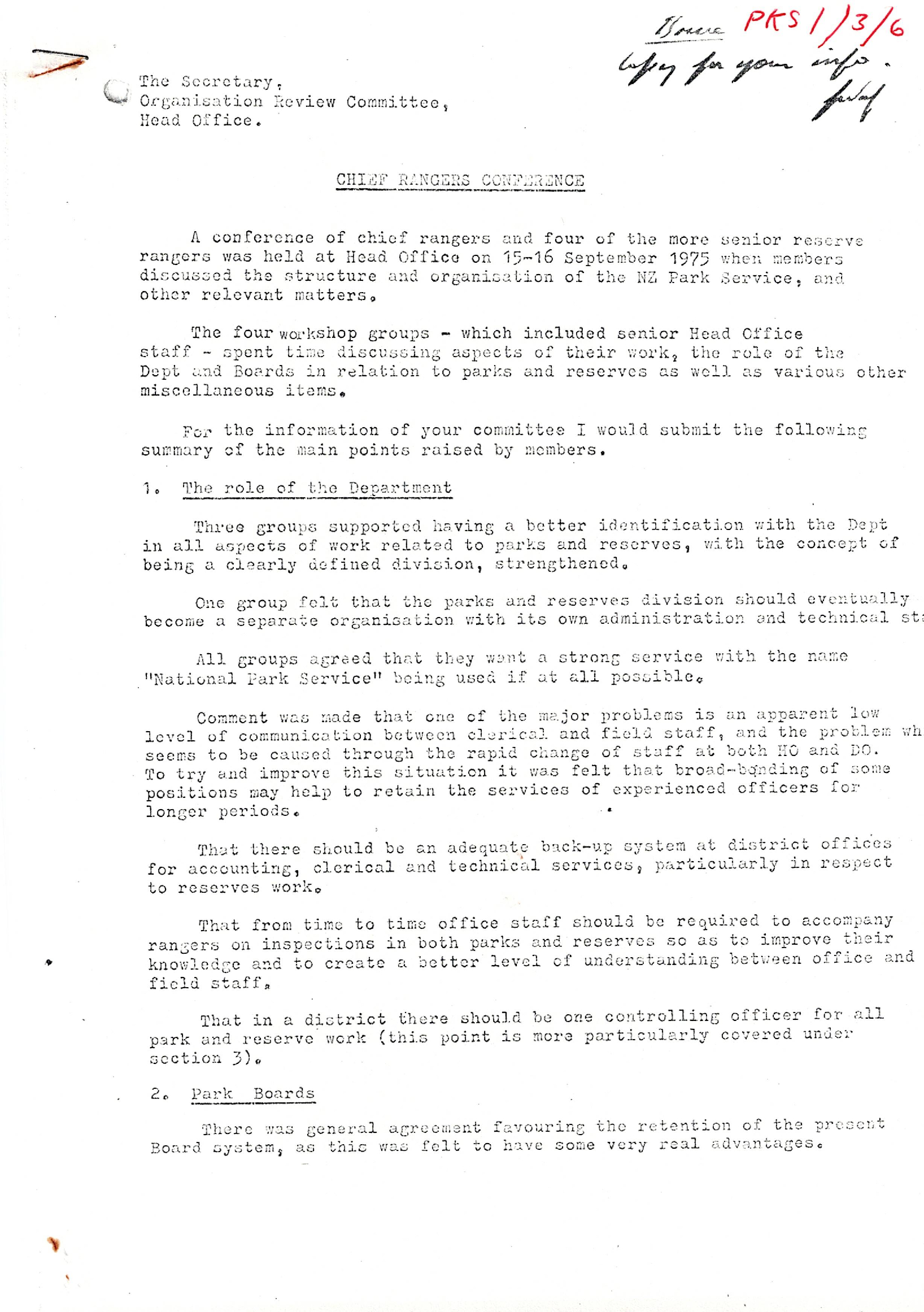 Chief Rangers Conference