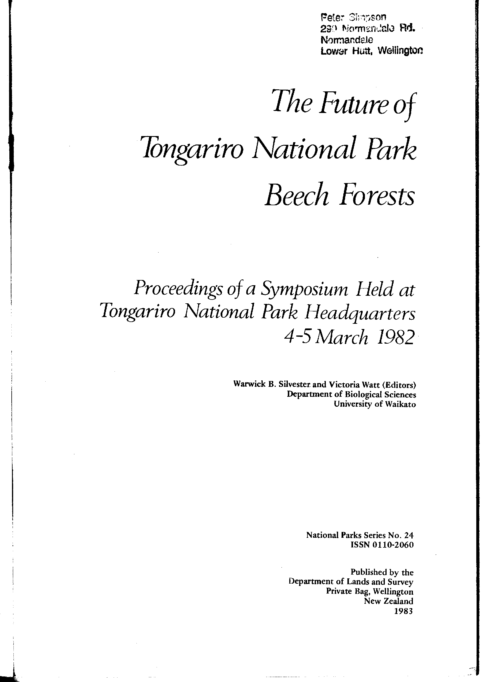 The Future of Tongariro National Park Beech Forests