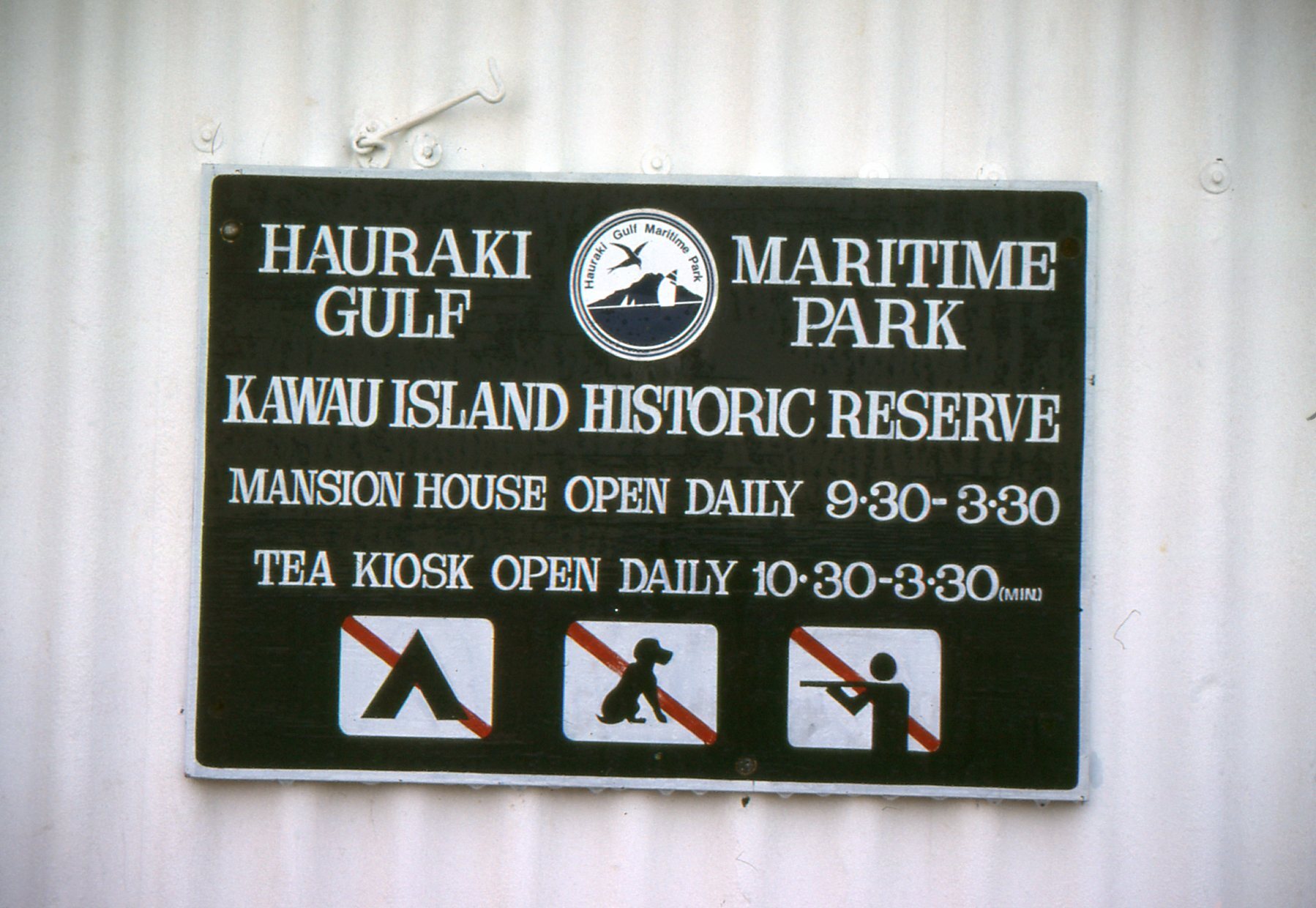 Kawau Sign: Hauraki Gulf Maritime Park