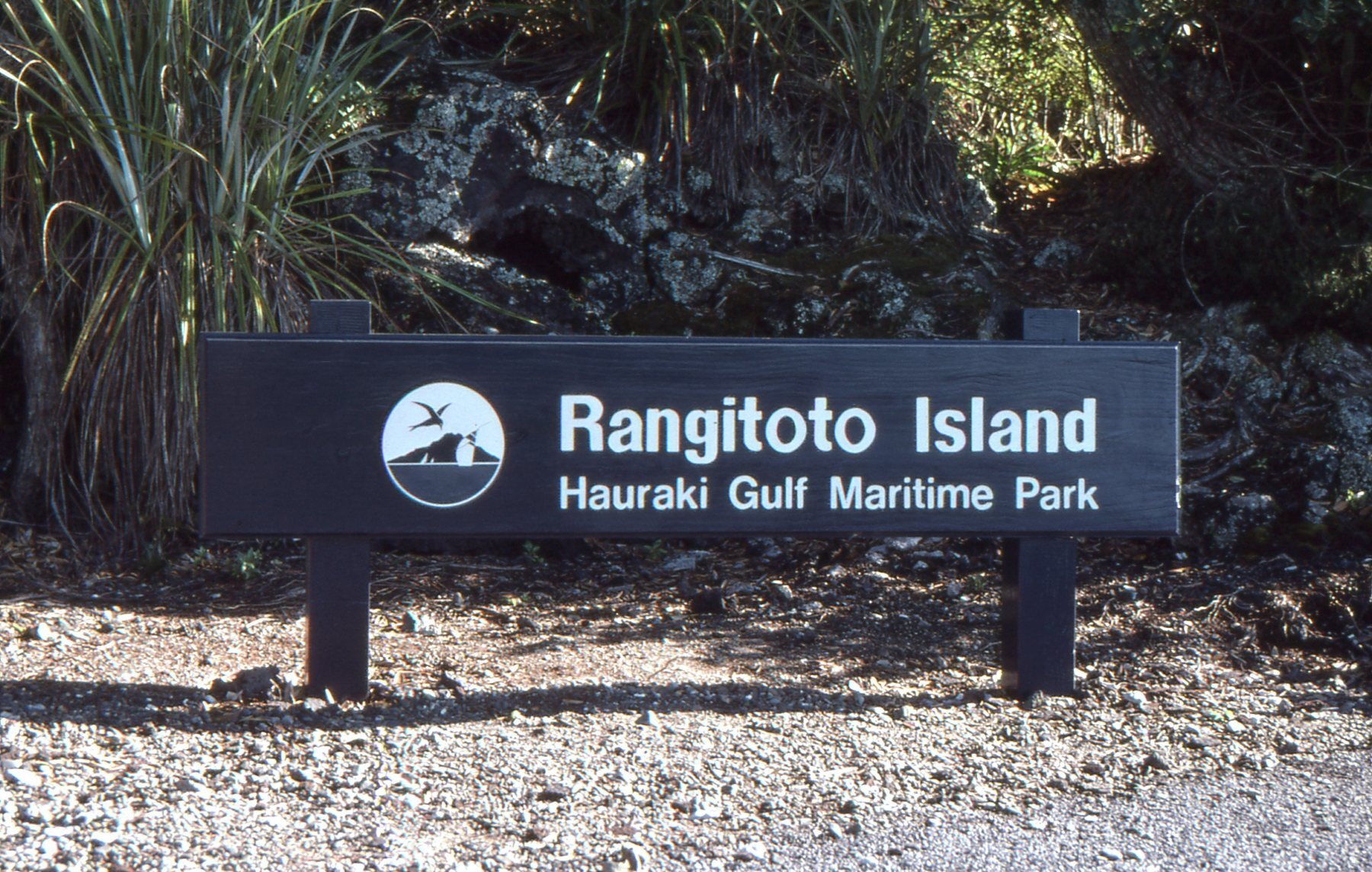 Rangitoto Sign: Hauraki Gulf Maritime Park
