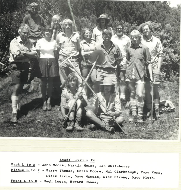 Aoraki Mount Cook staff 1973-74