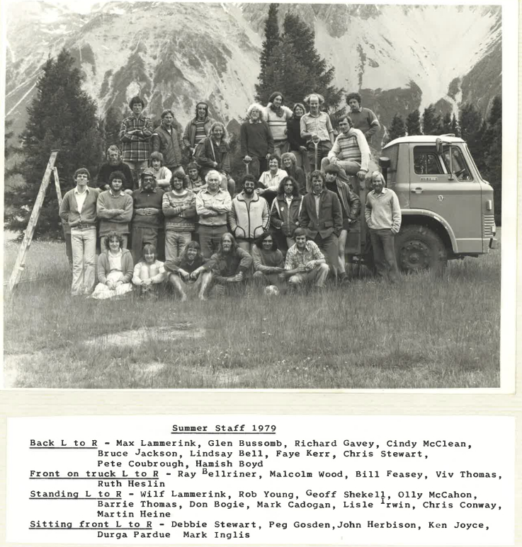 Aoraki Mount Cook Summer Staff 1979