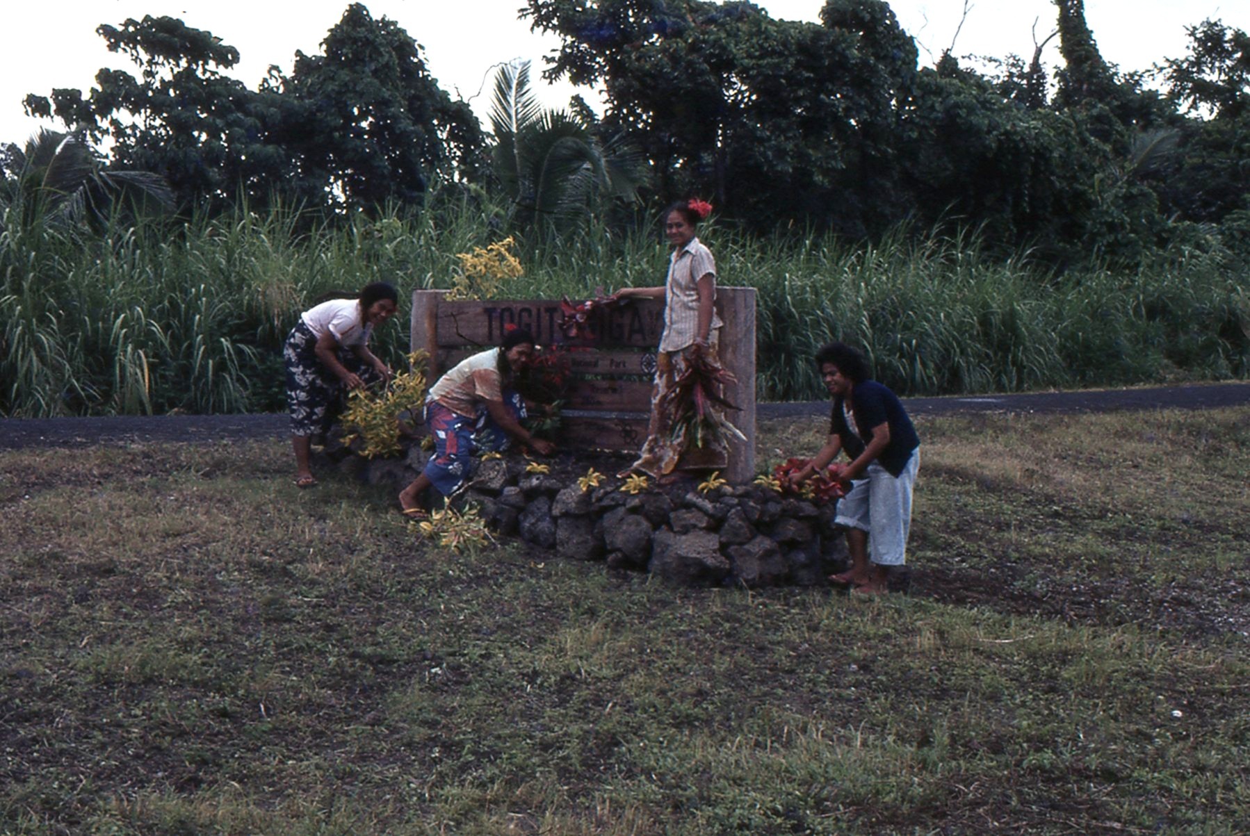 Entrance sign to O Le Pupu Pue National Park: Samoa