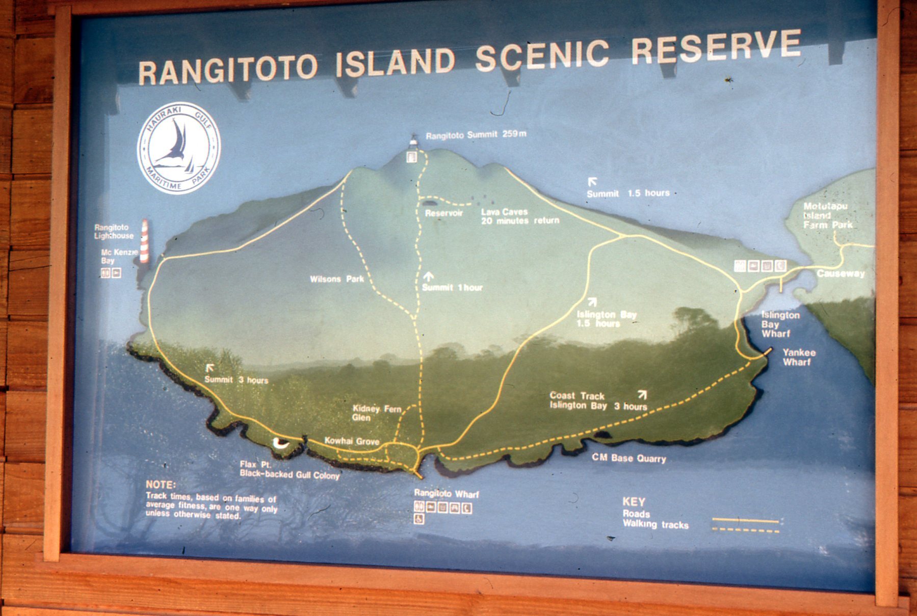 Rangitoto Island Map: Hauraki Gulf Maritime Park
