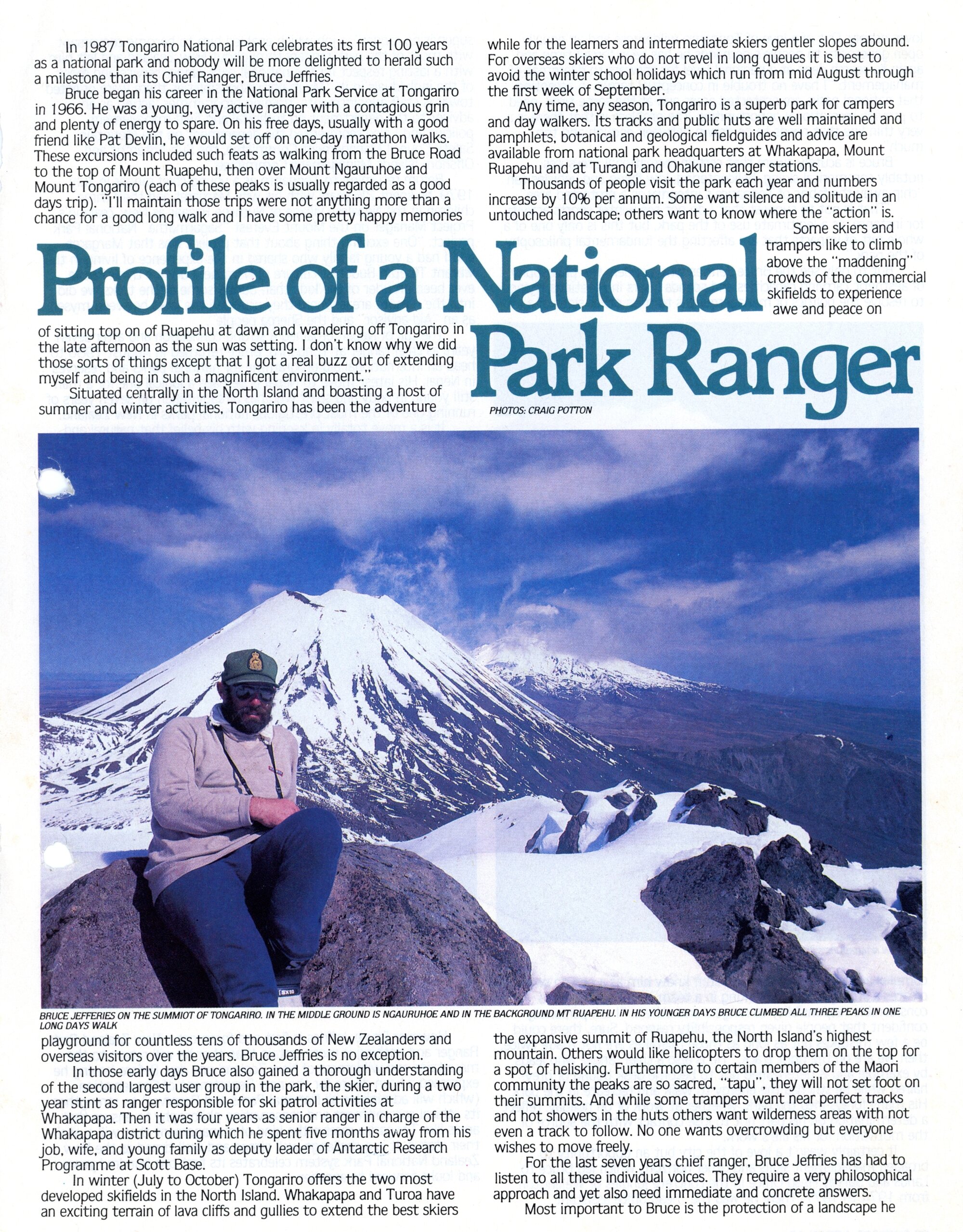 Profile of a National Park Ranger 1987