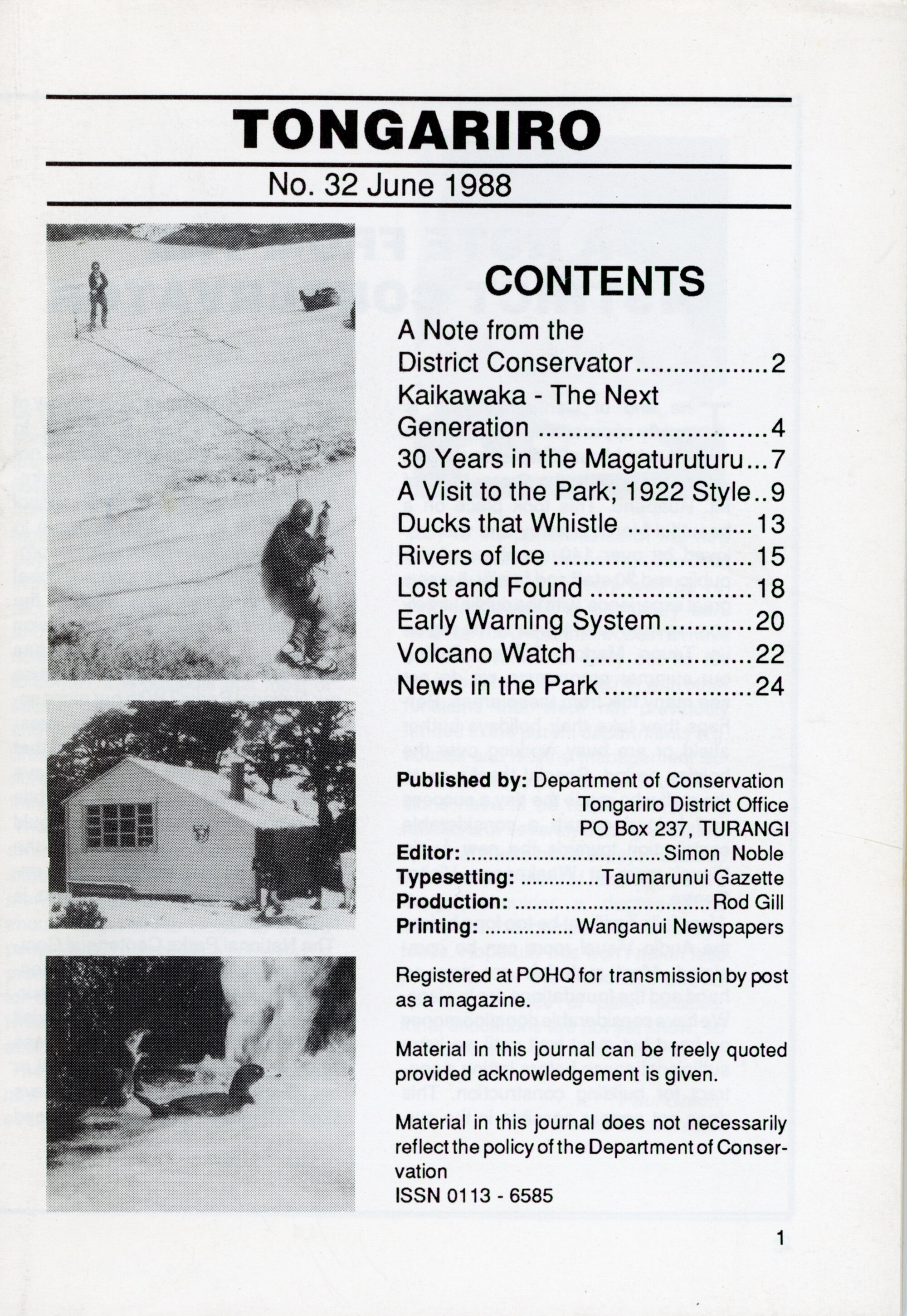 The Journal of the Tongariro National Park No. 322 1987