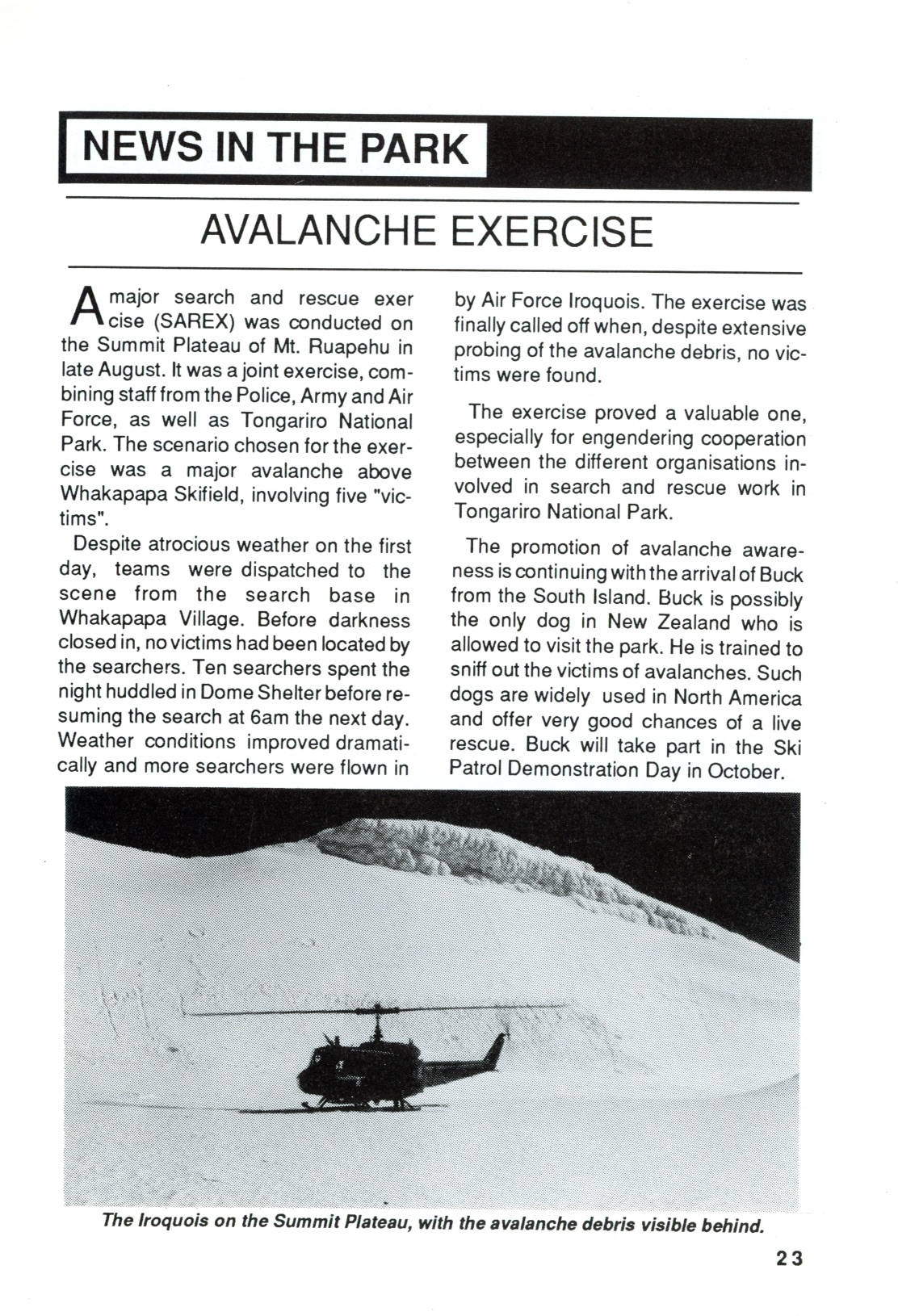 The Journal of the Tongariro National Park No. 33 1987