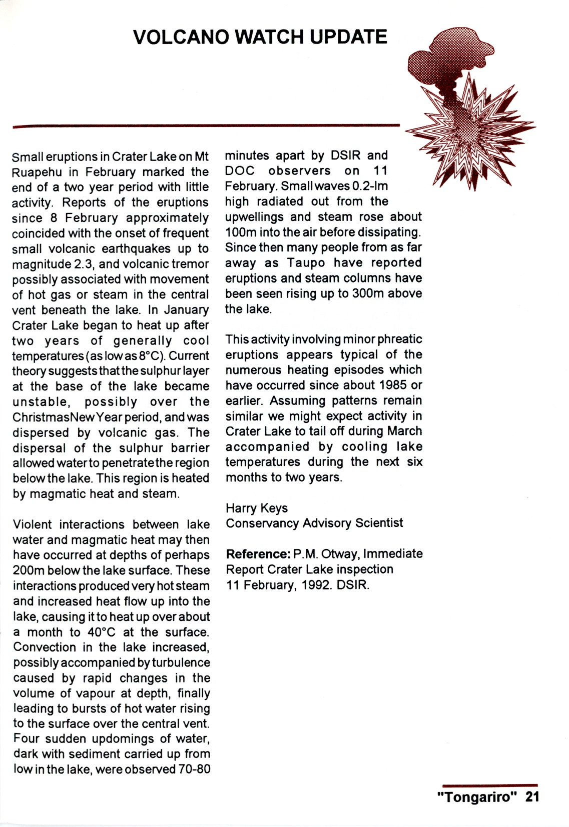 The Journal of the Tongariro National Park No. 44 1991