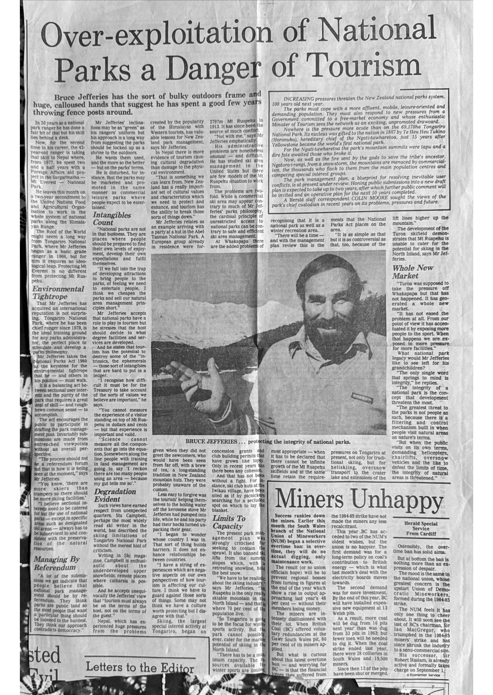 Over-exploitation of National Parks a Danger to Tourism 1986