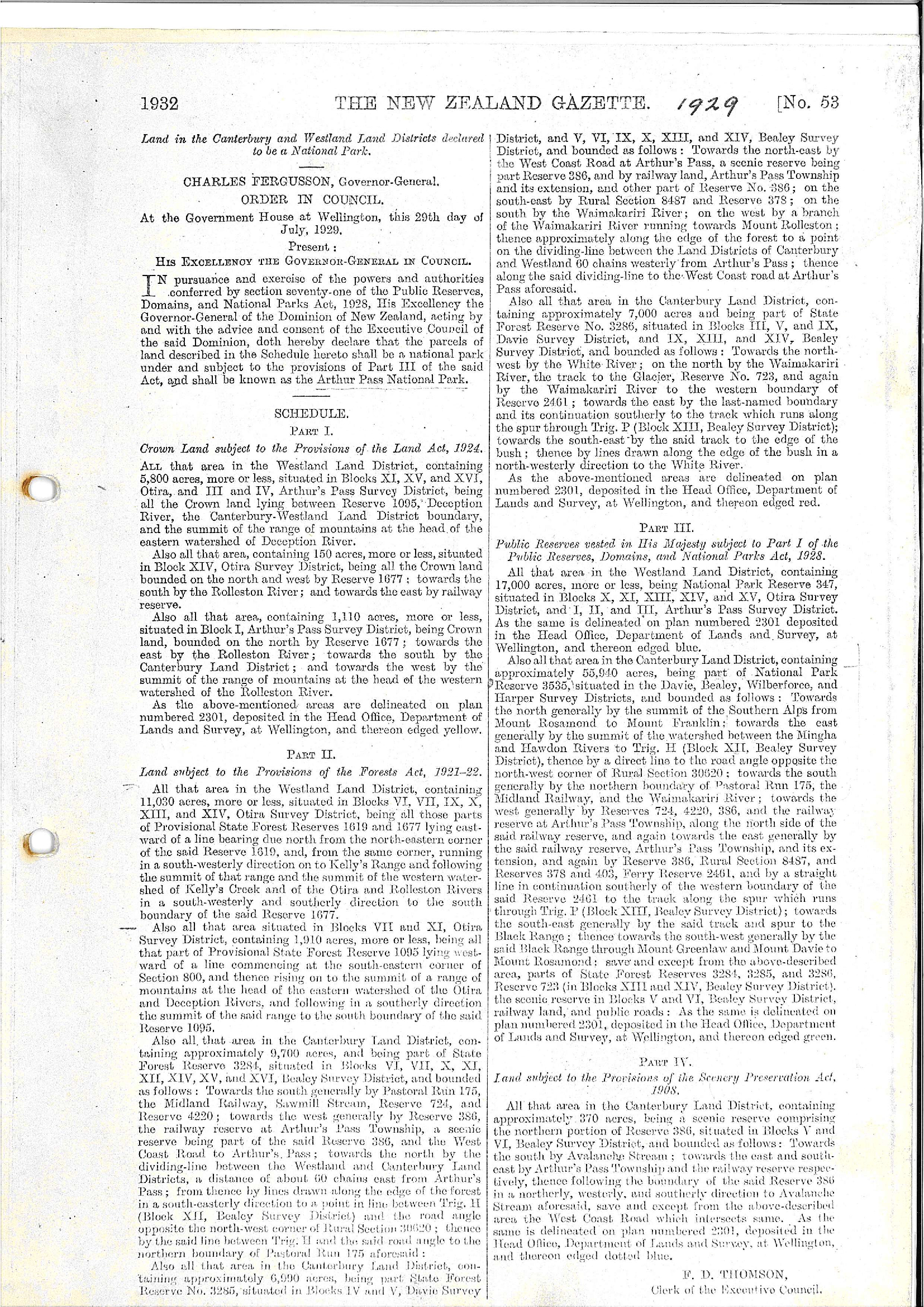 Chapter 1: Declaration of National Park and appointment of board