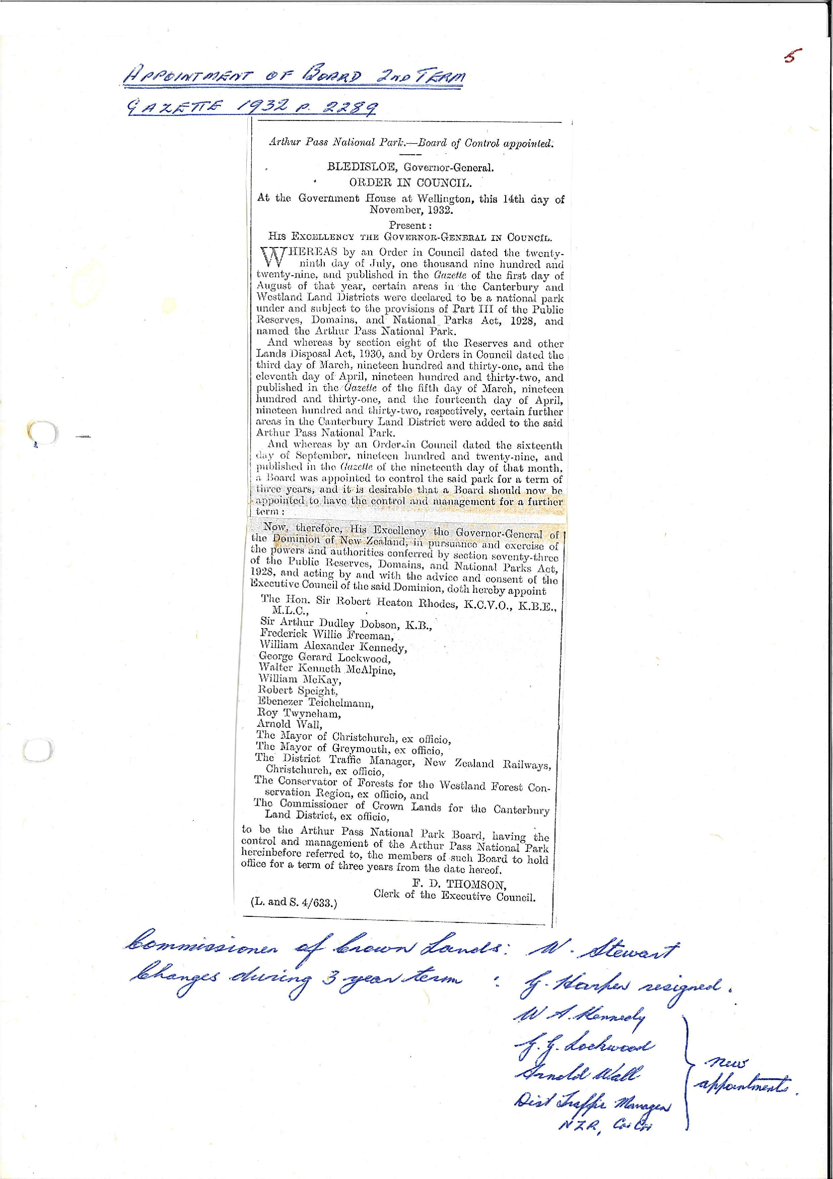 Chapter 2: Board appointments 1929-1976