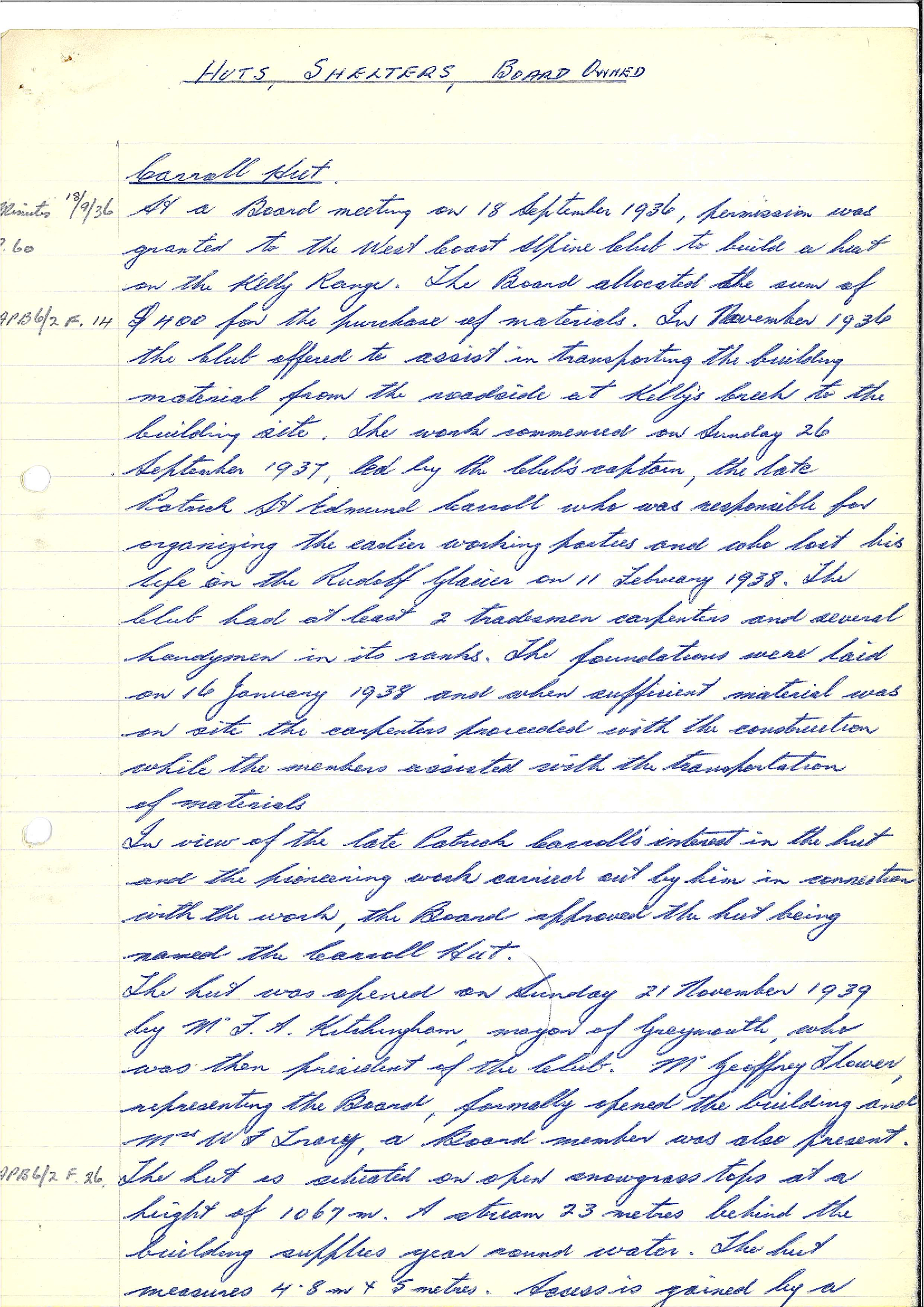 Chapter 7: Board owned huts and shelters, club owned huts and bivouacs