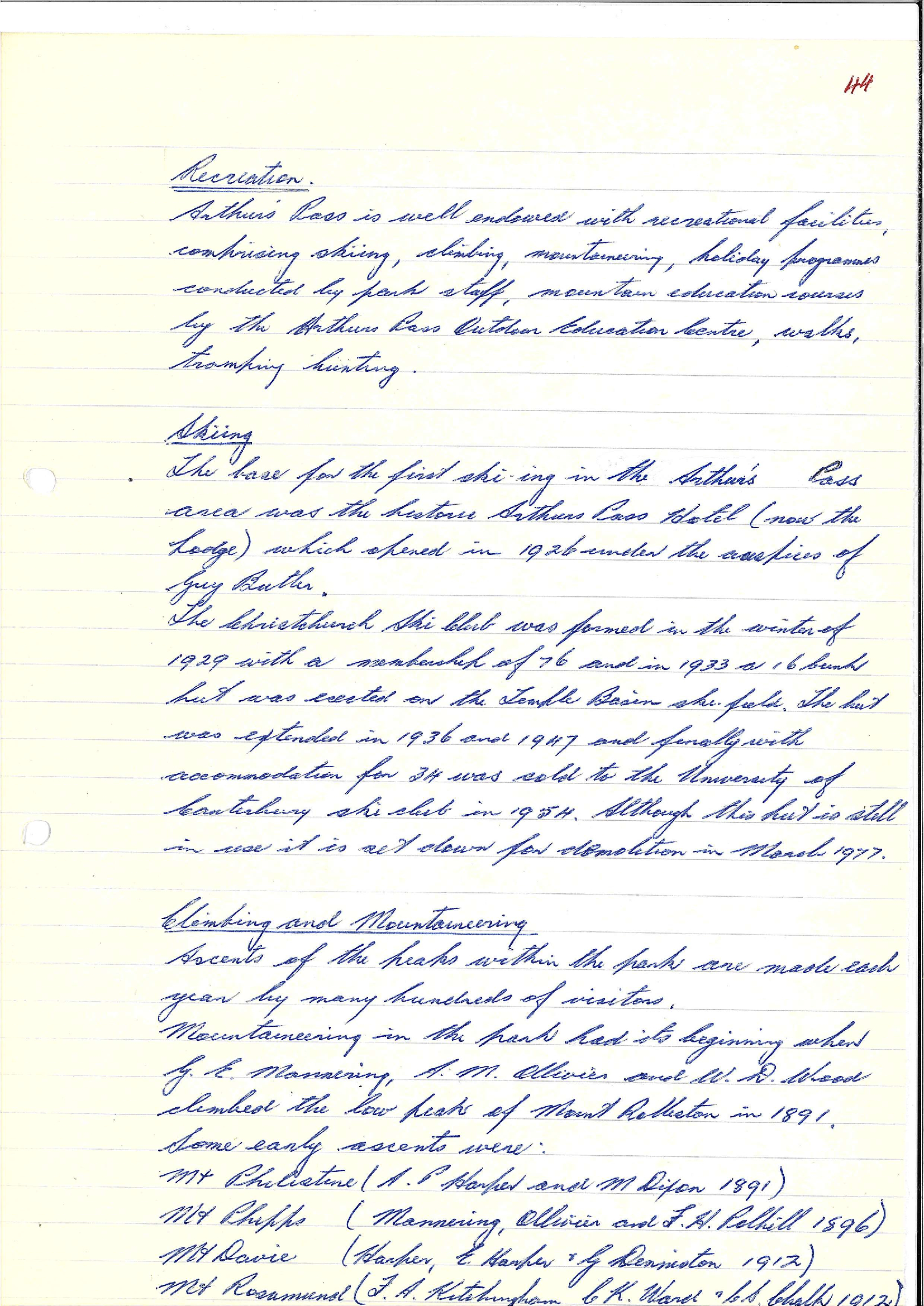 Chapter 14: Recreation