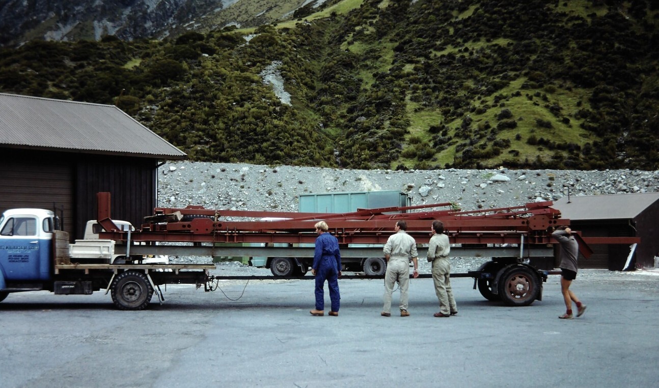 Kelman Hut steel arriving: Aoraki Mount Cook National Park